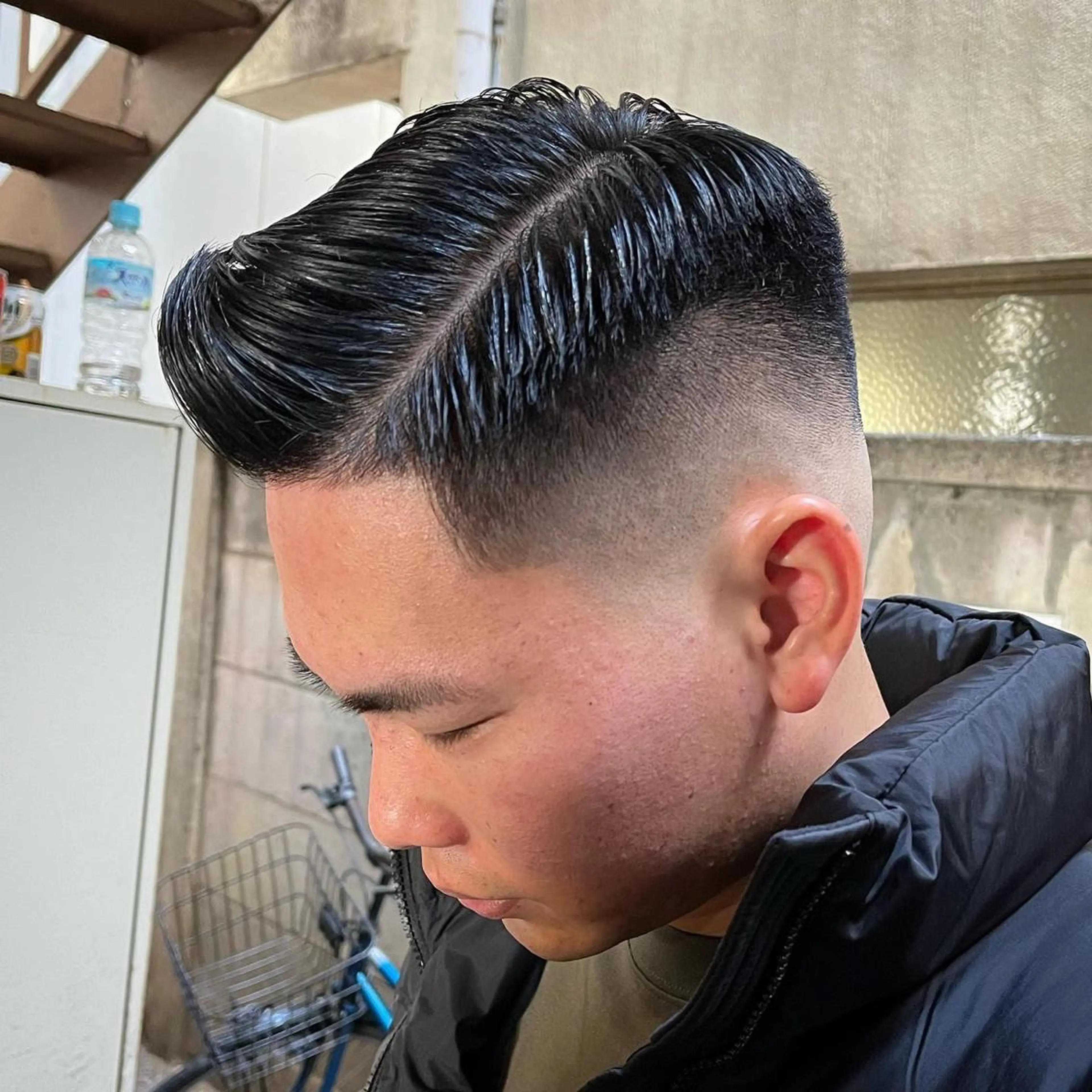 ショート メンズ フェードカット メンズパーマ スキンフェード スペインカール カット 立川/メンズパーマ 厚進太郎のヘアスタイル