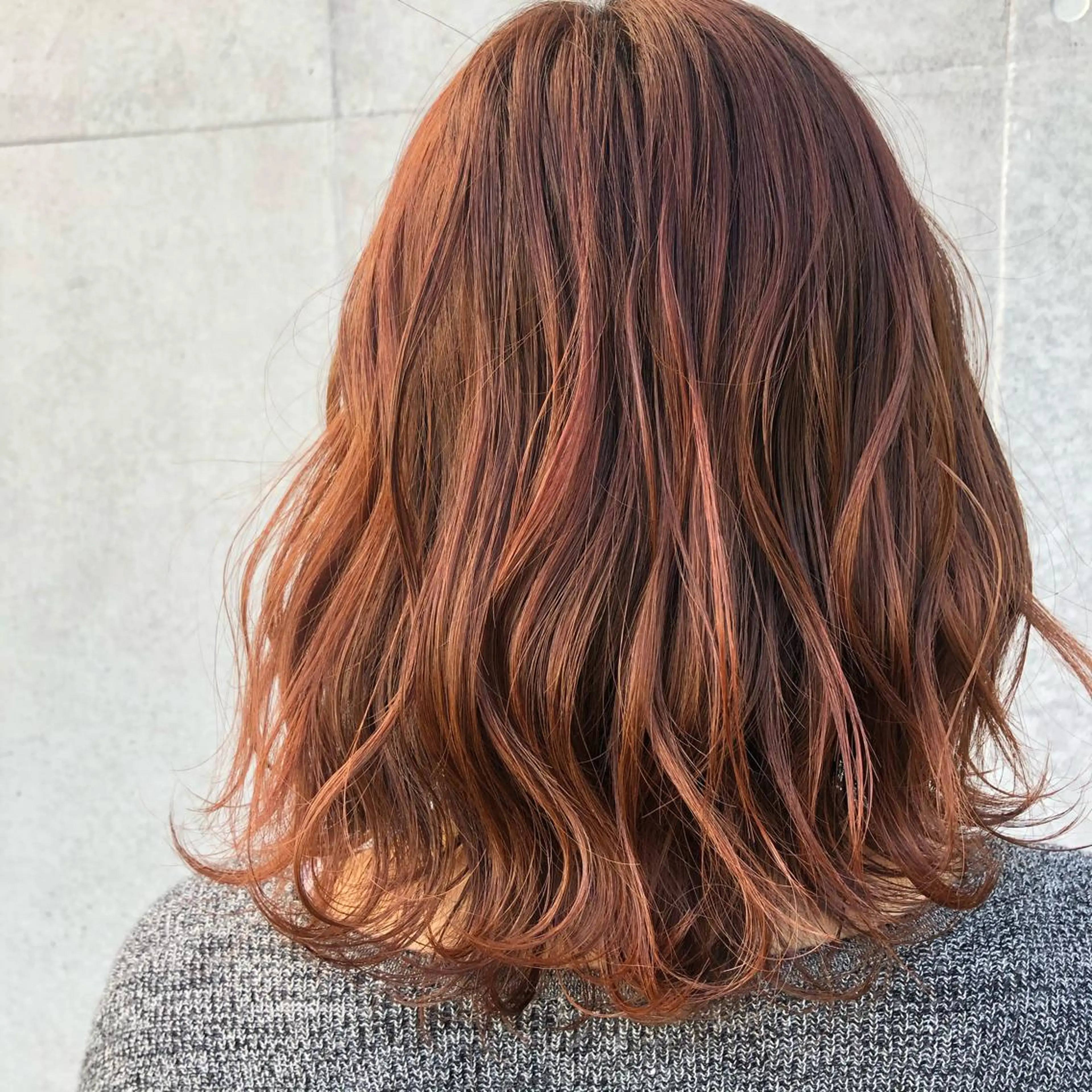 ミディアム カラー オレンジ カラー特化美容師 なかもと たつひろのヘアスタイル