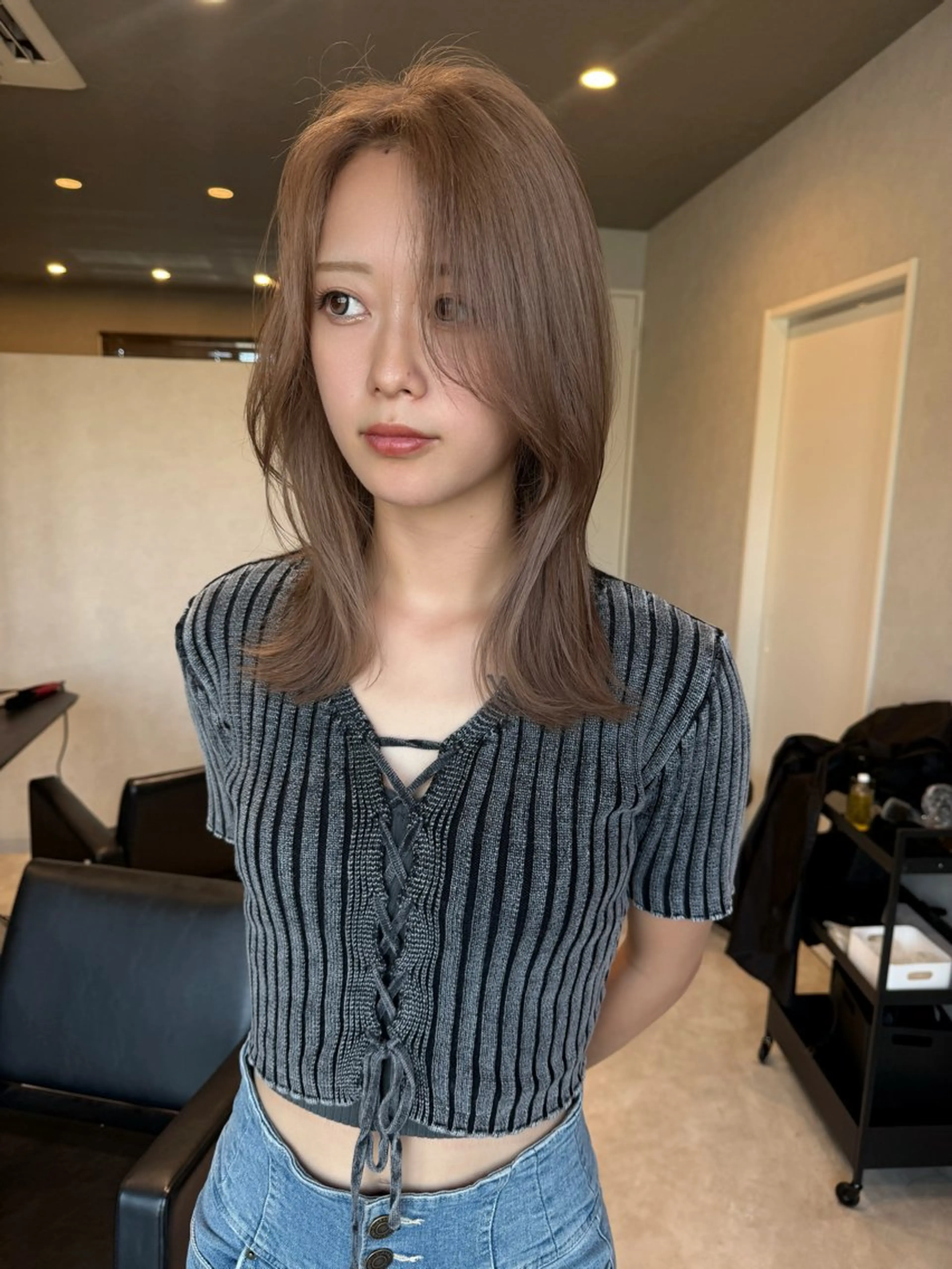 ミディアム カラー ヘアカラー 透明カラー/レイヤー misaki °＊のヘアスタイル