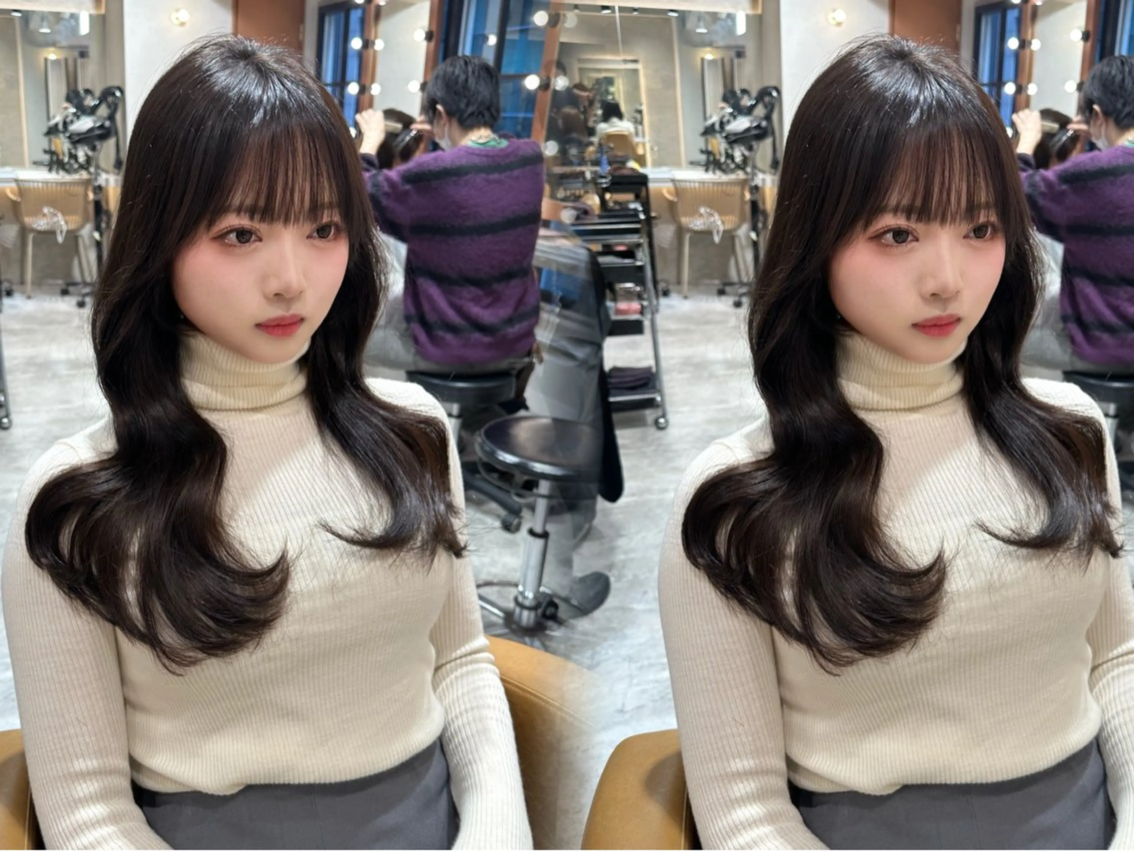 ロング 韓国風ヘア レイヤーカット カット ヘアカラー トリートメント ヘアセット 銀座副店長/レイヤー /韓国ヘア/髪質改善のヘアスタイル