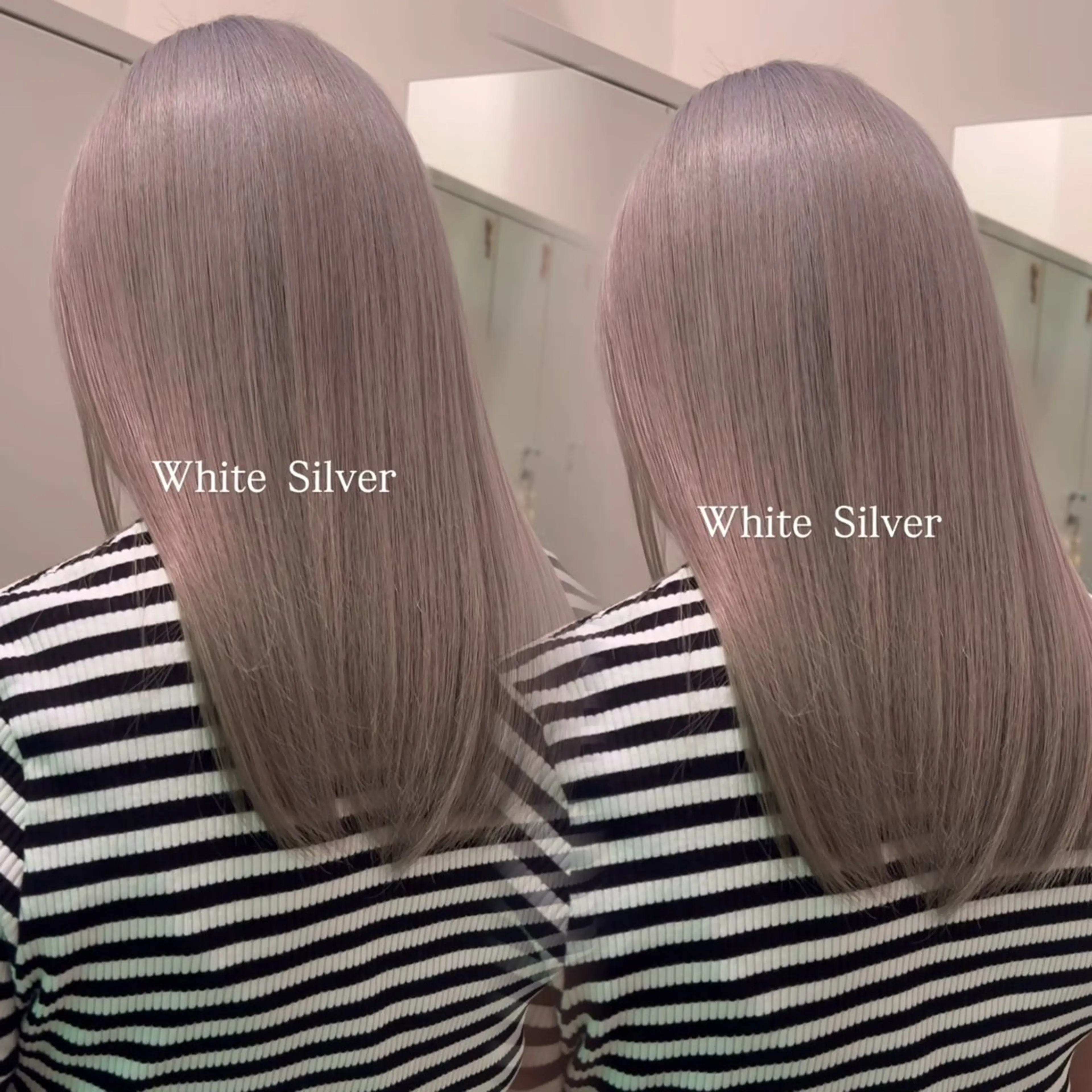 セミロング ヘアカラー ハイトーンカラー/エ クステ/デザインのヘアスタイル