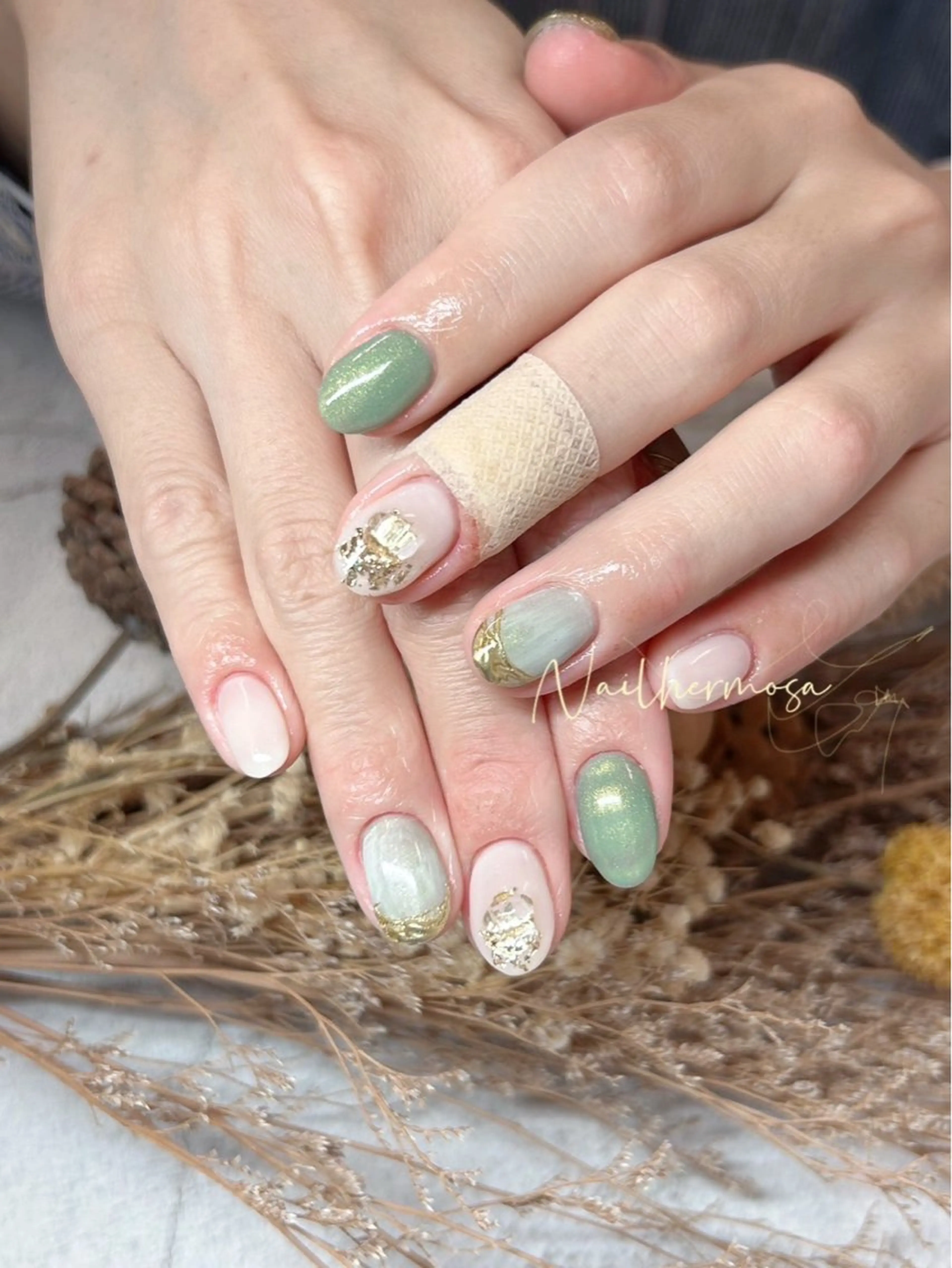 ネイル 長さ出し フラッシュネイル フットネイル ジェルネイル マグネットネイル ハンドネイル エルモサ YURIKAのネイルデザイン