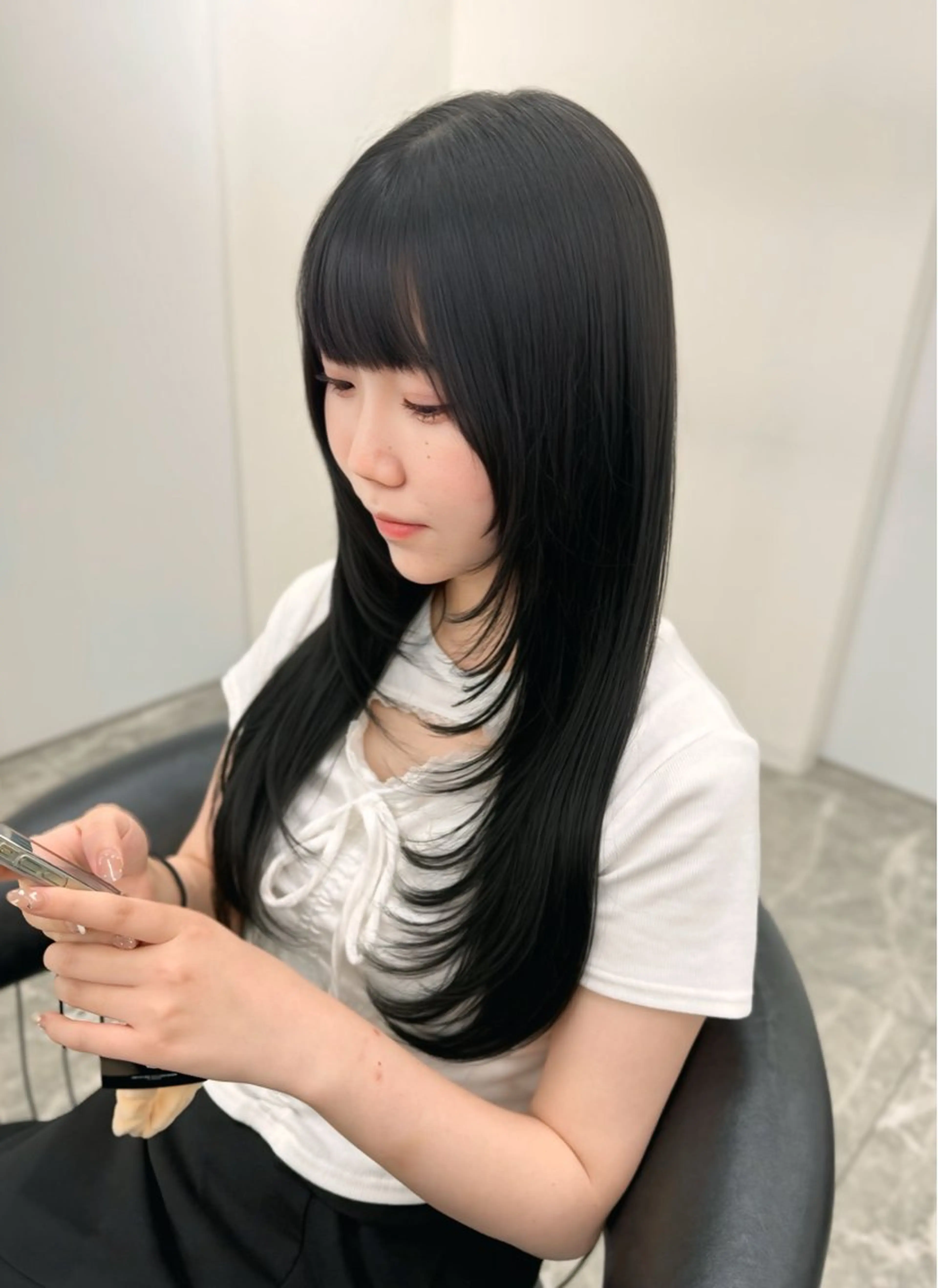 ロング カット ヘアカラー トリートメント 京都レイヤーカット/ 縮毛矯正/羽柴りくのヘアスタイル