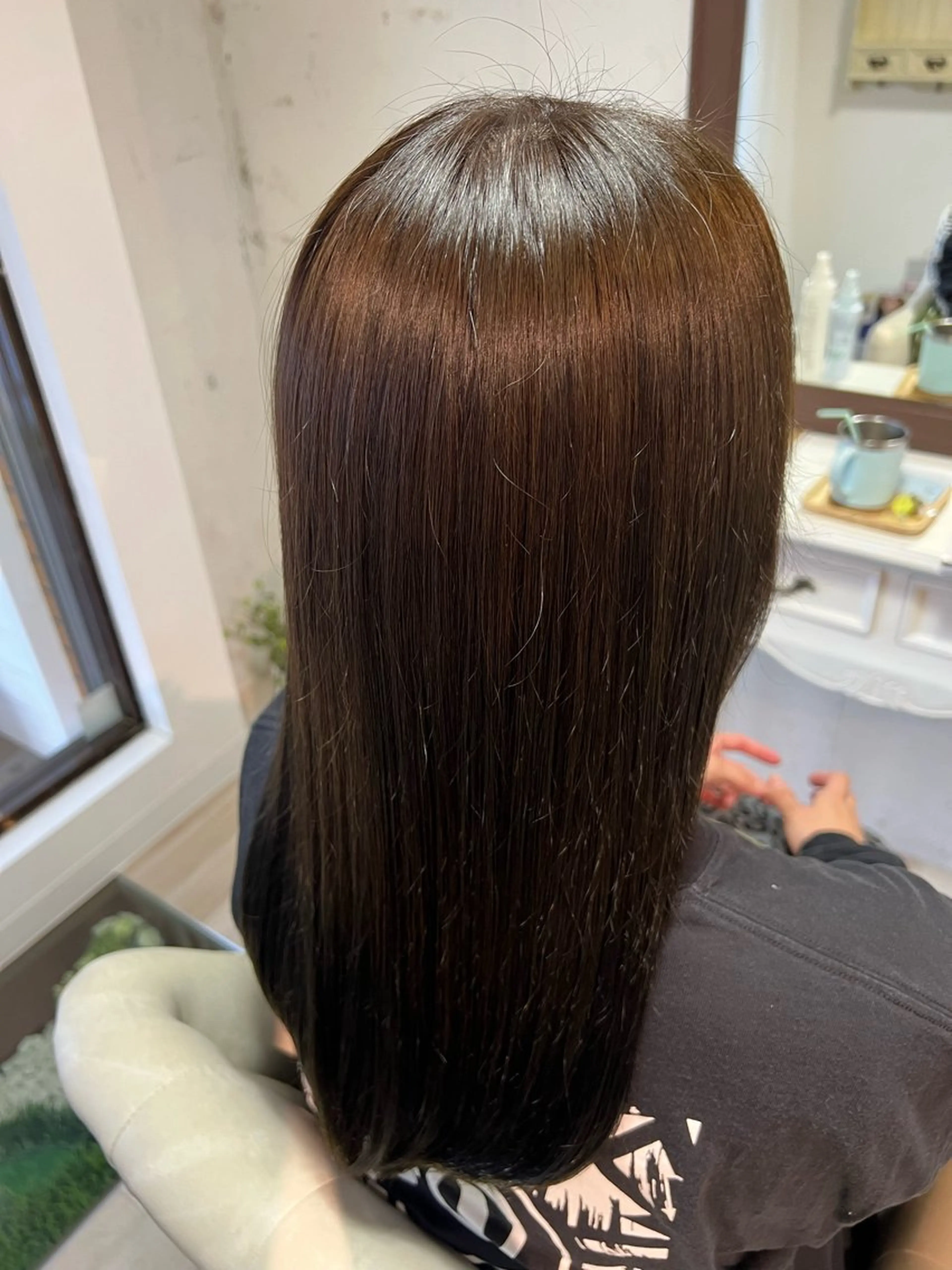 ロング カラー 透明感カラー グレージュ オリーブグレージュ オリーブグレー ヘアカラー トリートメント eMu中央駅店所属・eMuエミュ‪ ¨̮⃝ayakaのヘアスタイル