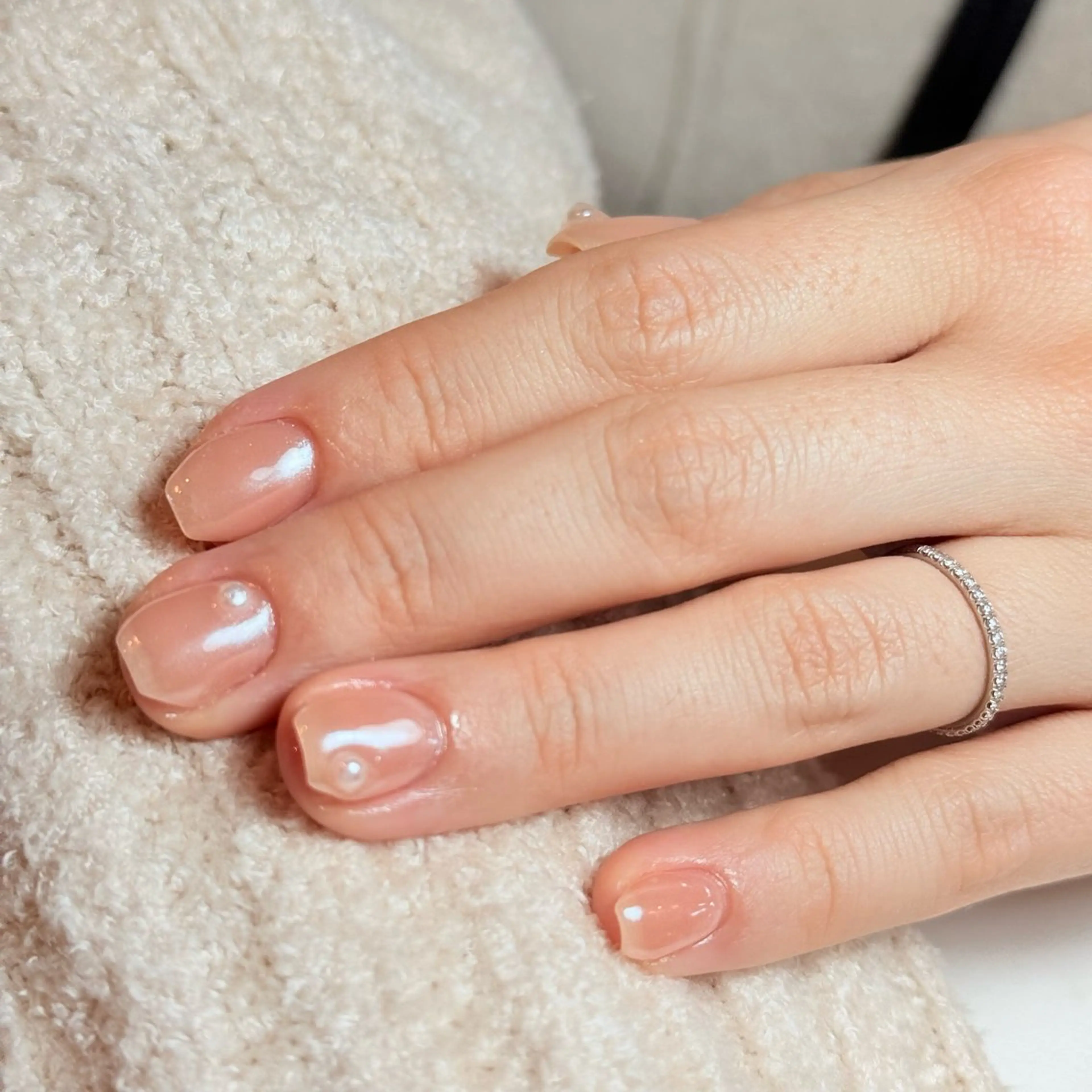 ネイル チークネイル フレンチネイル グラデーション キラキラネイル 韓国ネイル ハンドネイル Risa_ Nailのネイルデザイン