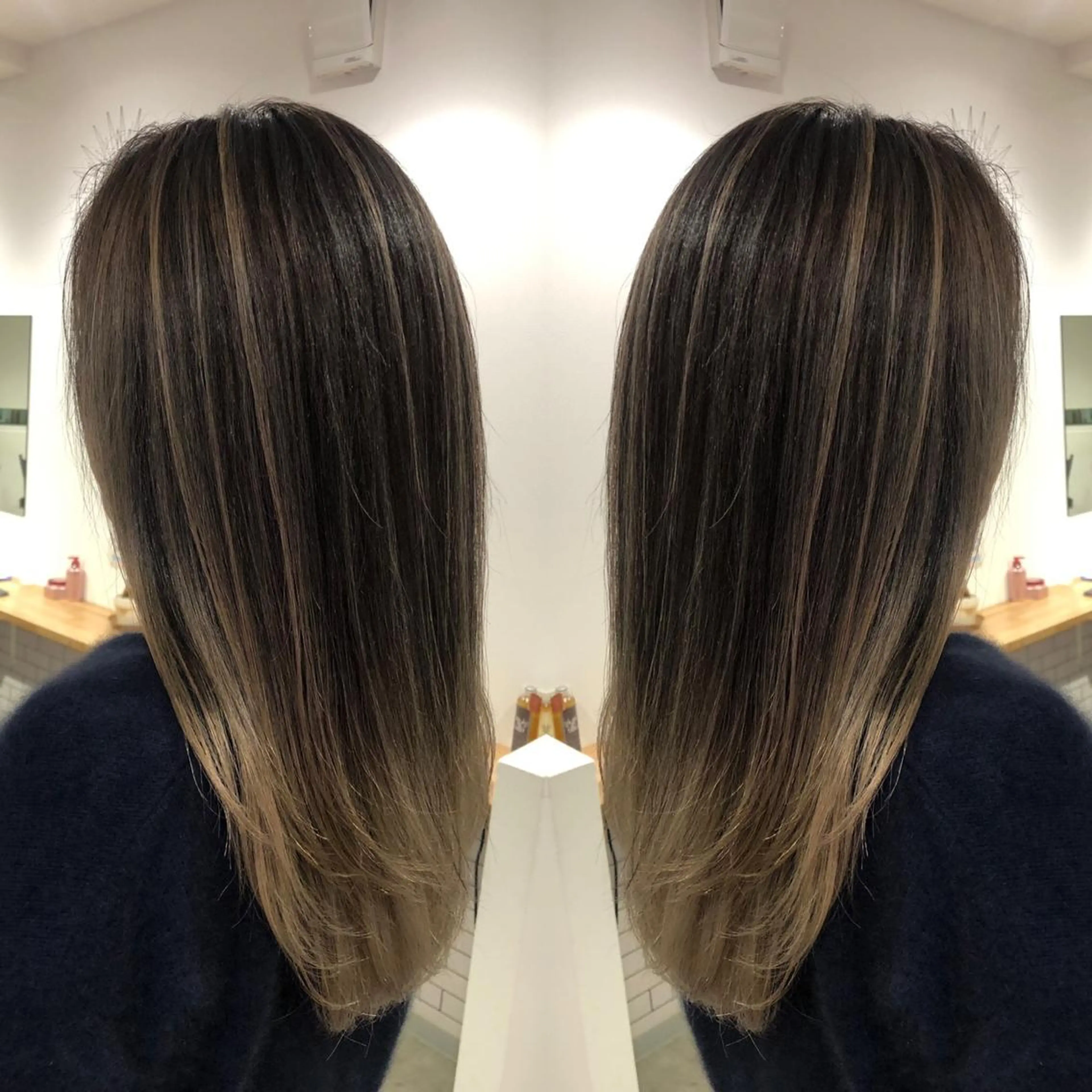 セミロング ヨシミ カズヤのヘアスタイル