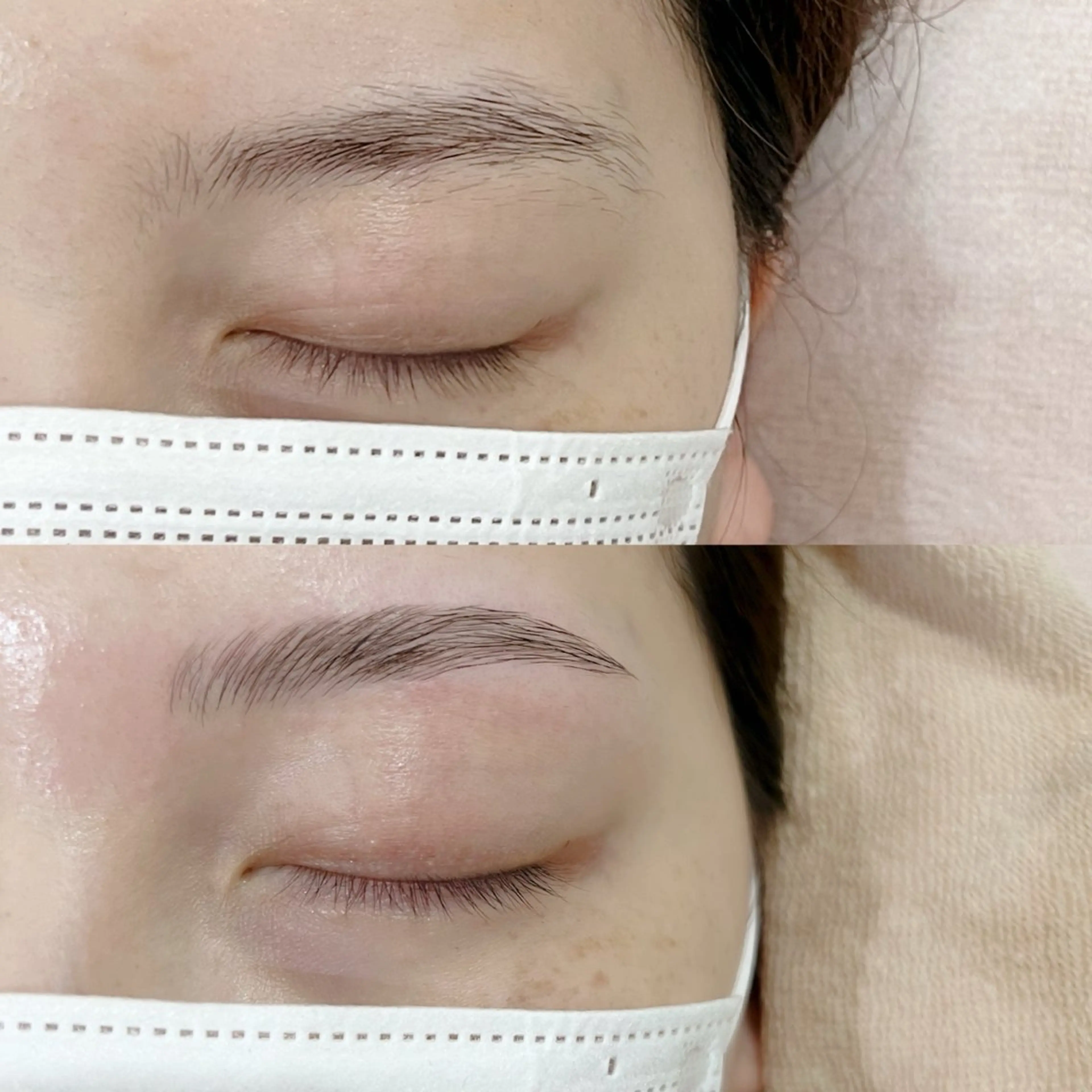 アイブロウ ハリウッドブロウリフト ミントラッシュ　　八王子店所属・. 𝗬𝗨のマツエク・マツパデザイン