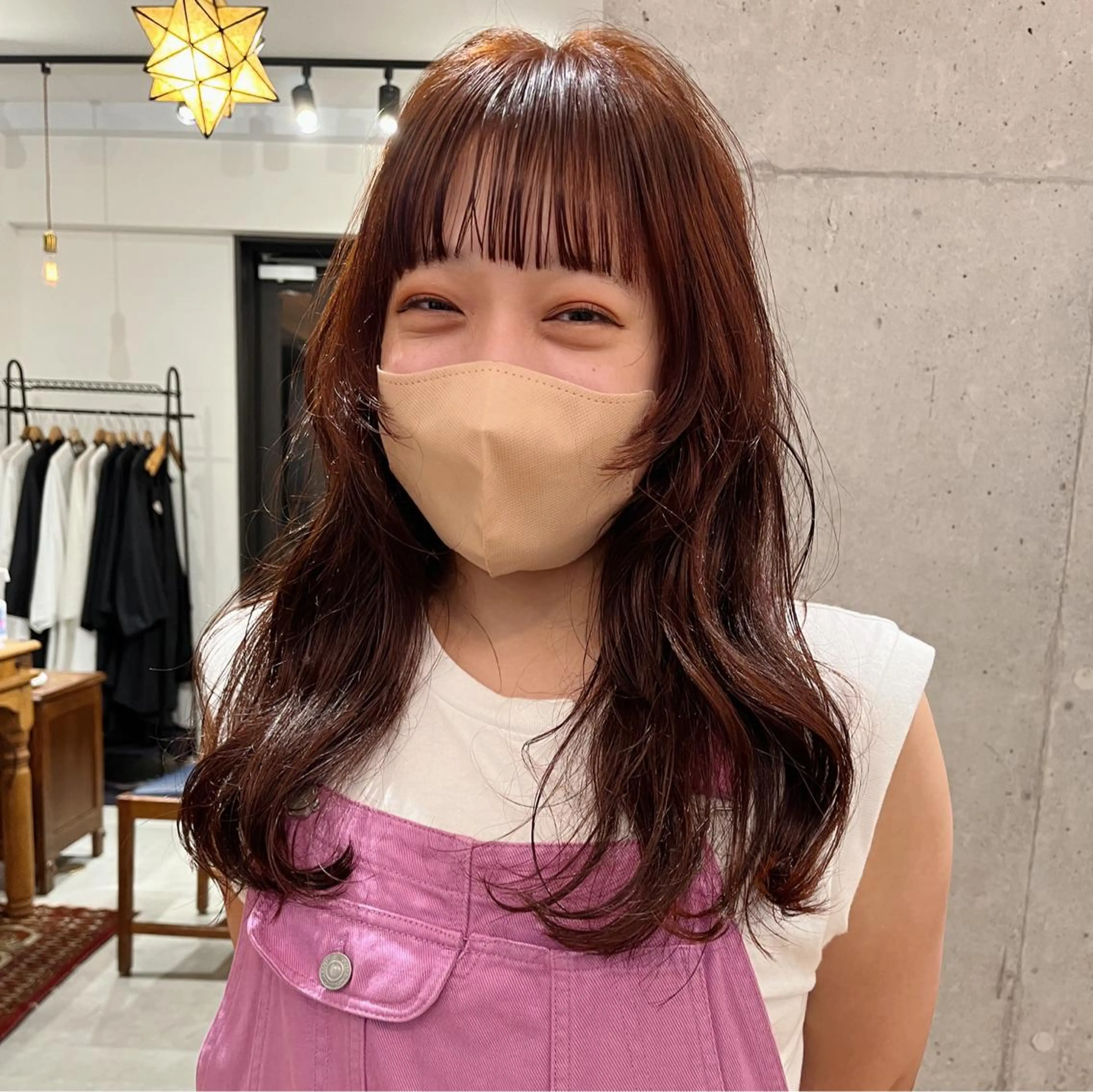 セミロング カラー オレンジ 暖色/パーマ 🌼クニトウメイのヘアスタイル