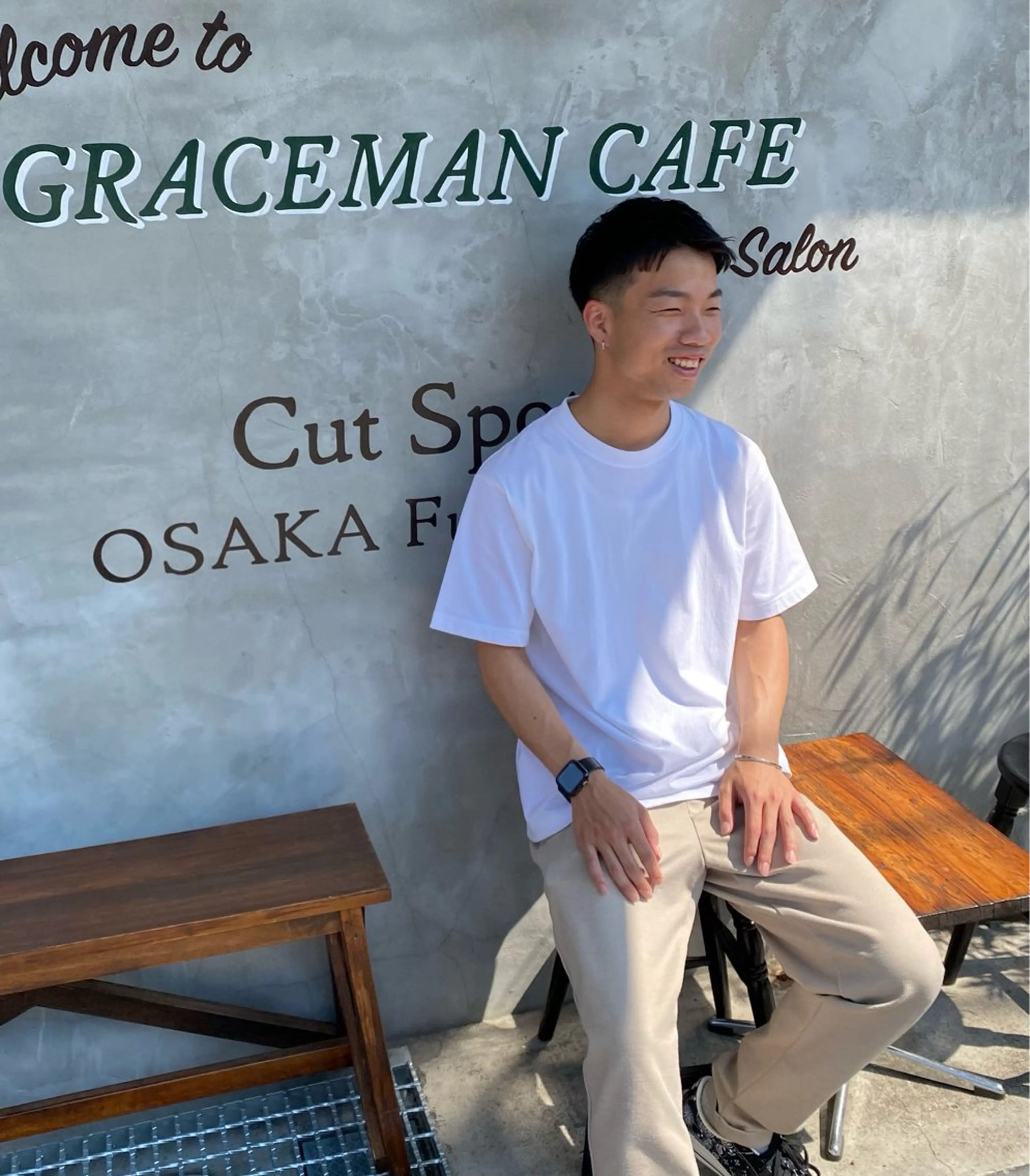 ショート メンズ アップバング ツーブロック カット メンズカット/パーマ 福島区SOSOのヘアスタイル