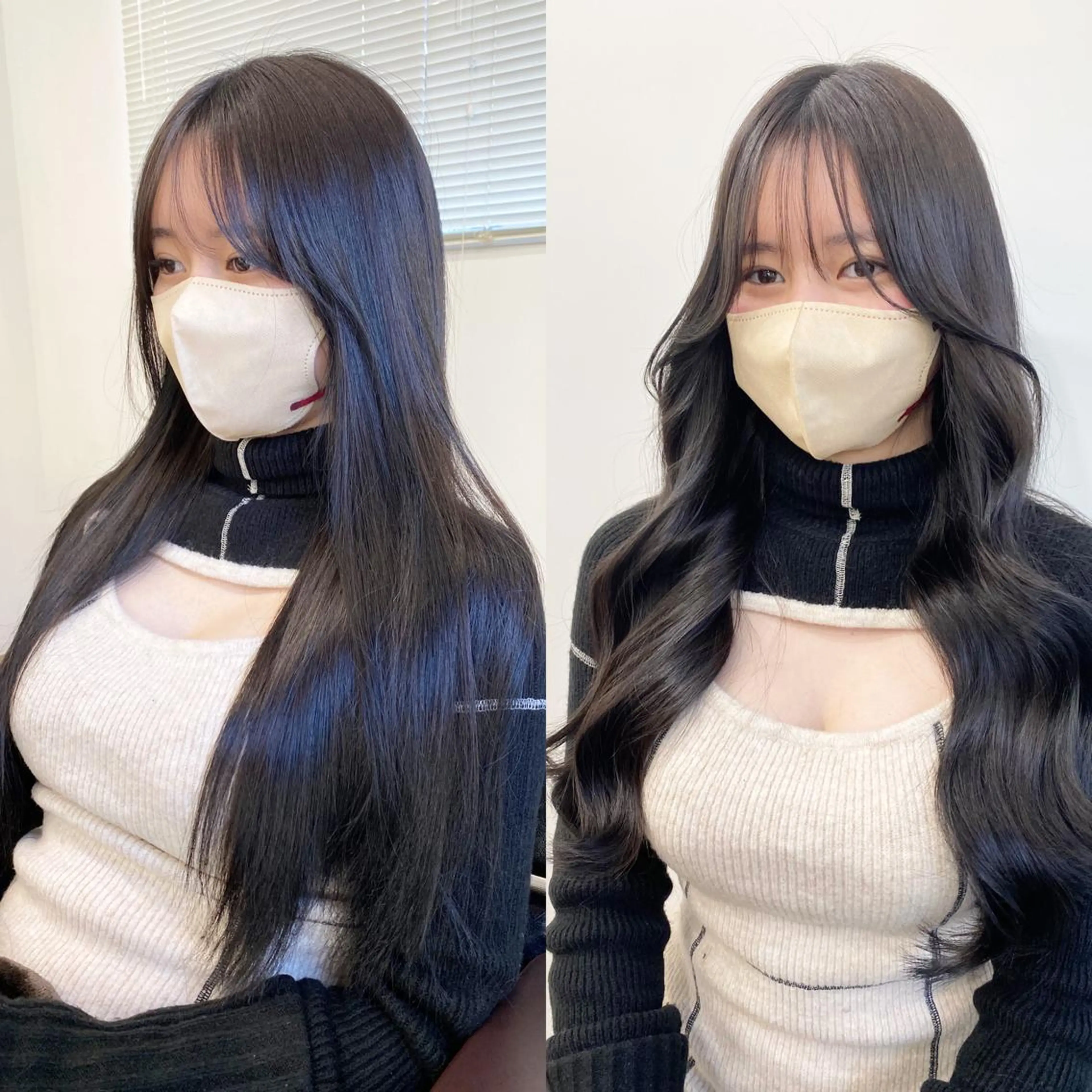 ロング カラー アッシュ アッシュブラック アッシュブラウン アッシュグレー アッシュグレージュ カット ヘアカラー トリートメント 韓国風×透明感カラー 髪質改善オタベシンヤのヘアスタイル