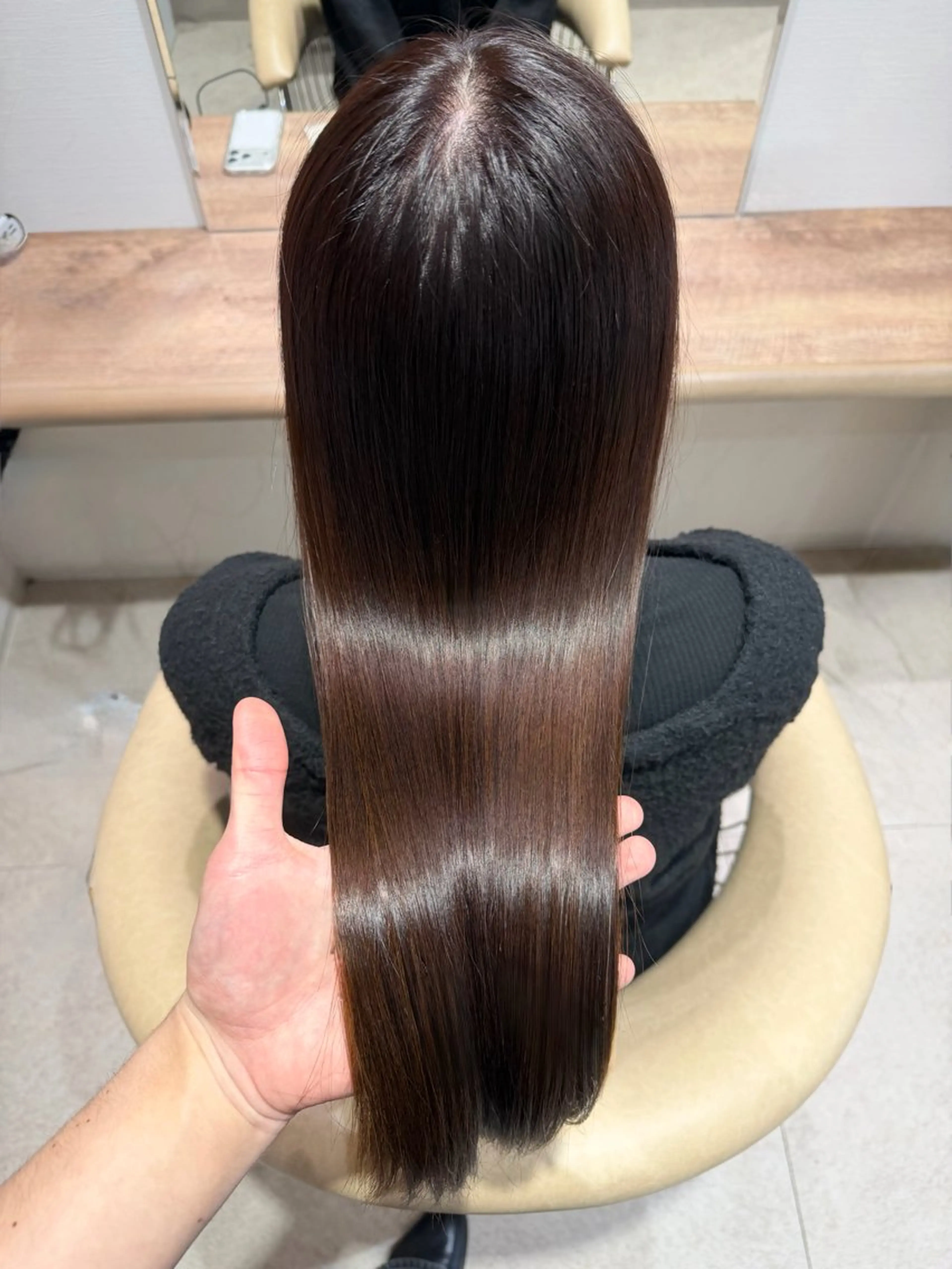 ロング カラー ヘアカラー トリートメント とろける艶髪レイヤー カット髪質改善しゅんのヘアスタイル