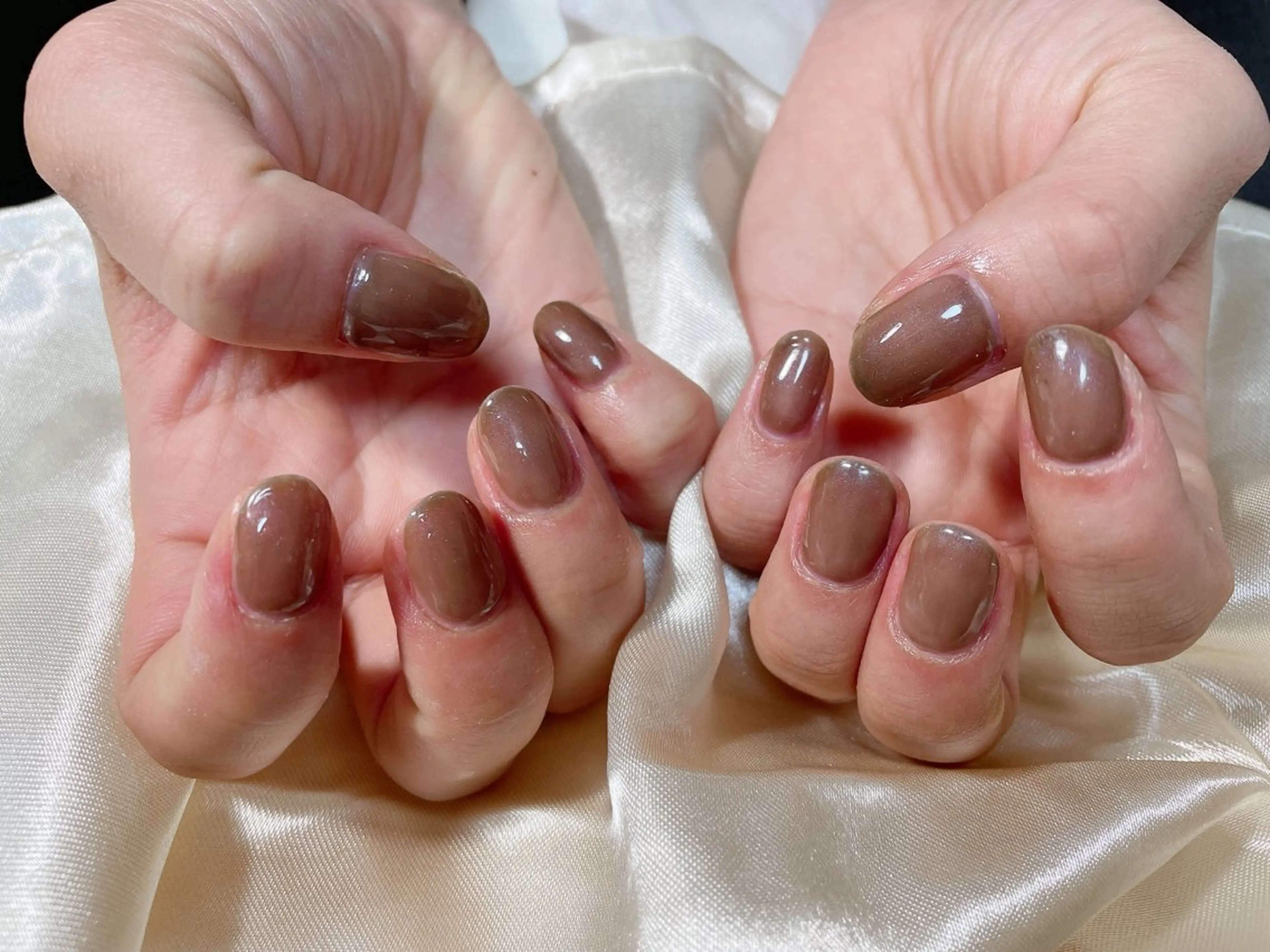 ネイル ブルー ブラウン ラメ(グリッター) Guranail Satoのネイルデザイン