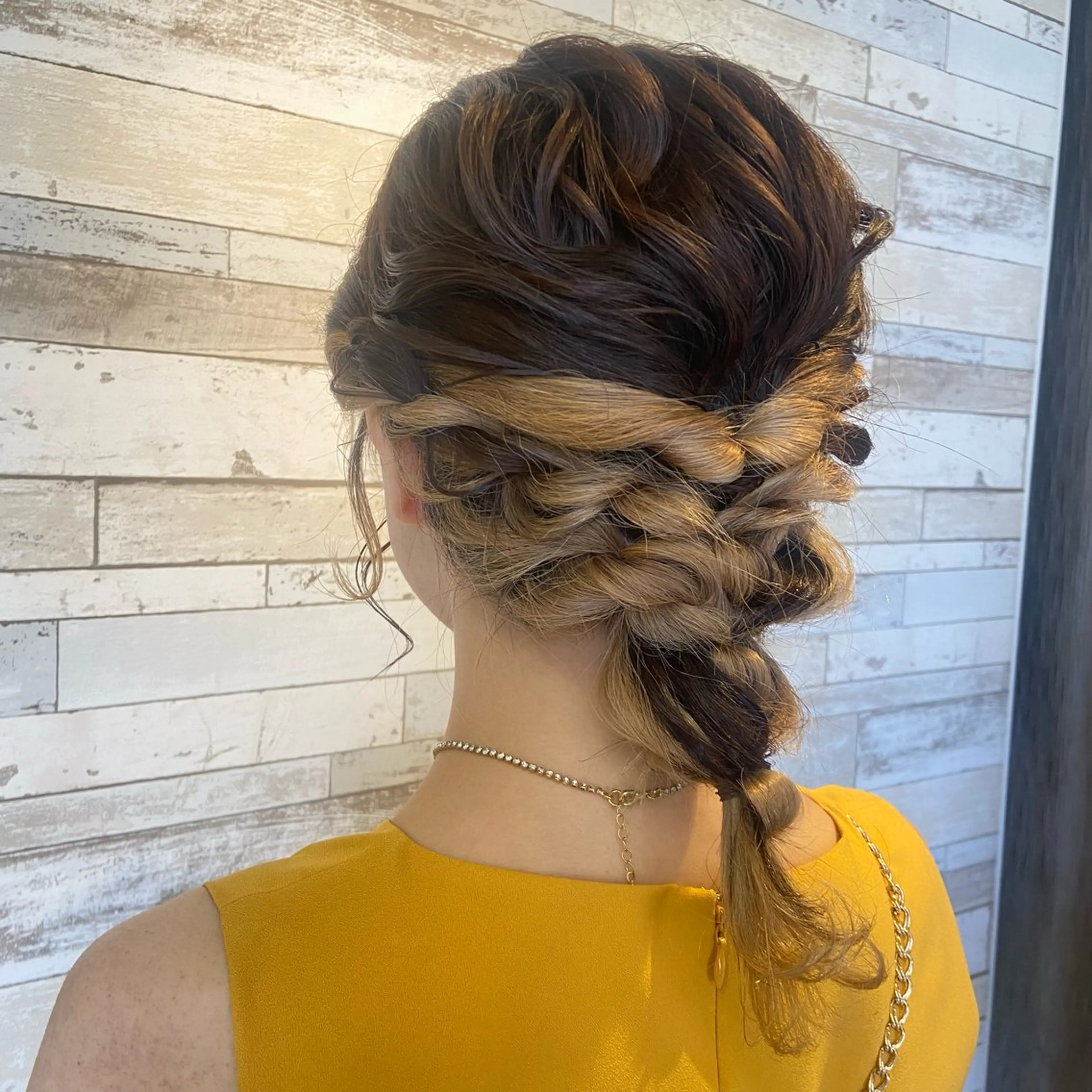 ミディアム カラー ヘアアレンジ ヘアセット ボブカット/アレンジ /さきのヘアスタイル