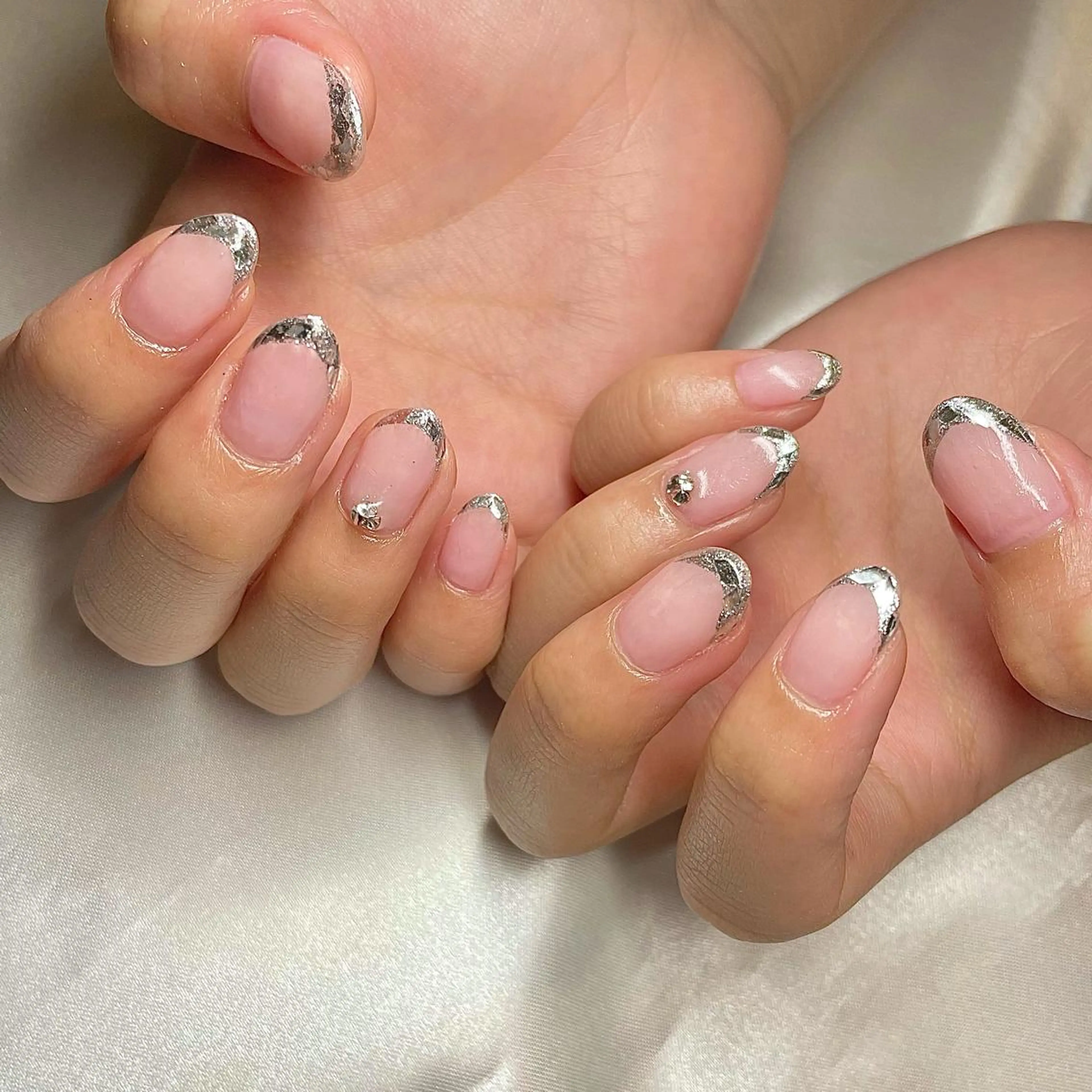 ショート カラー パーマ ヘアアレンジ メンズ キッズ ネイル マツエク・マツパ フレンチネイル ガラスフレンチ nail&eye Aoのマツエク・マツパデザイン
