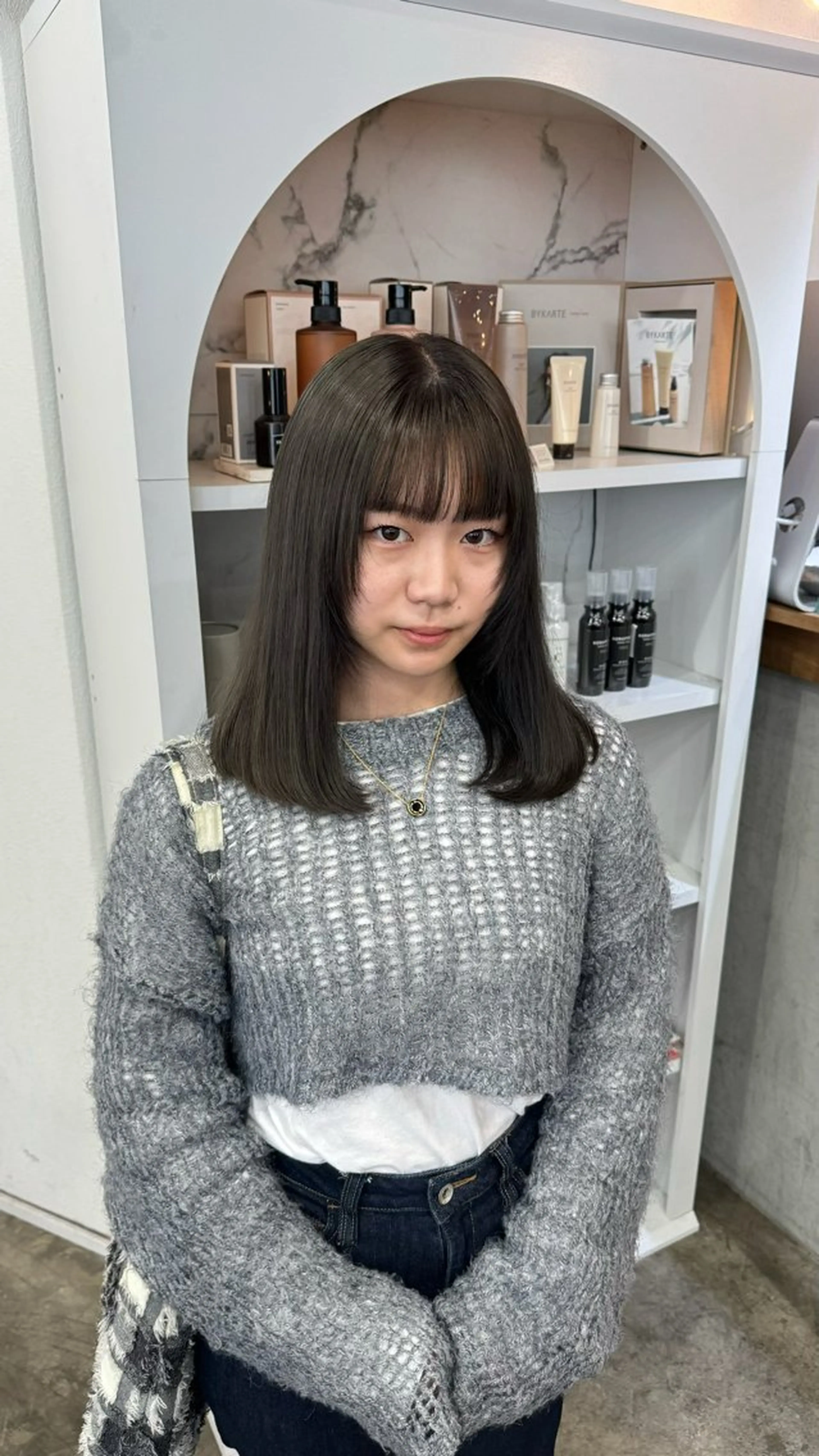 セミロング カラーモデル募集 吉原佳穂💗のヘアスタイル