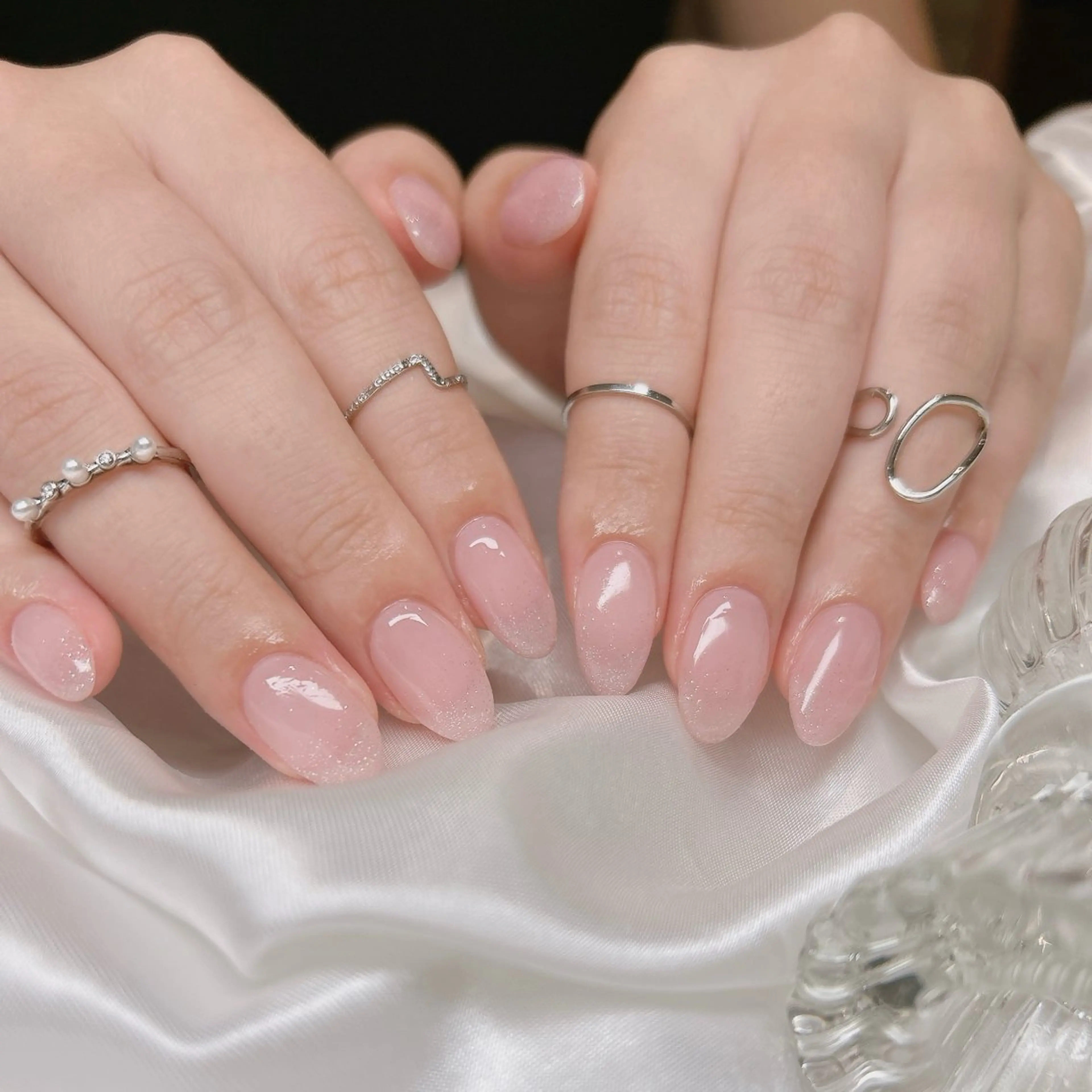 ネイル グラデーション ラメ(グリッター) ラメグラデーション ピンク junna のぞいてねのネイルデザイン