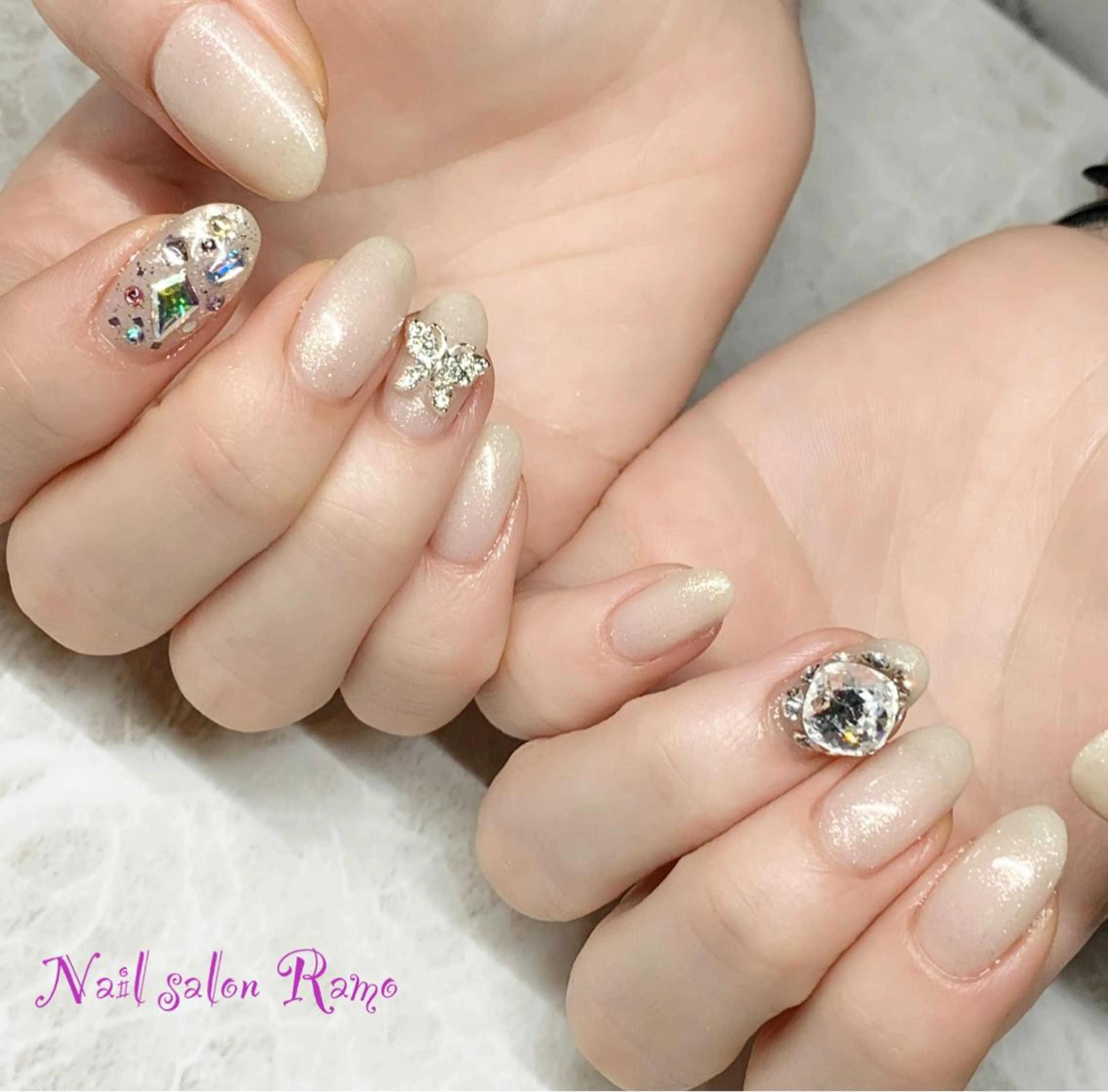 ネイル アートネイル ブルー ジェルネイル ワンカラーネイル パラジェル Nail salon Ramo所属・松田 祥子のネイルデザイン