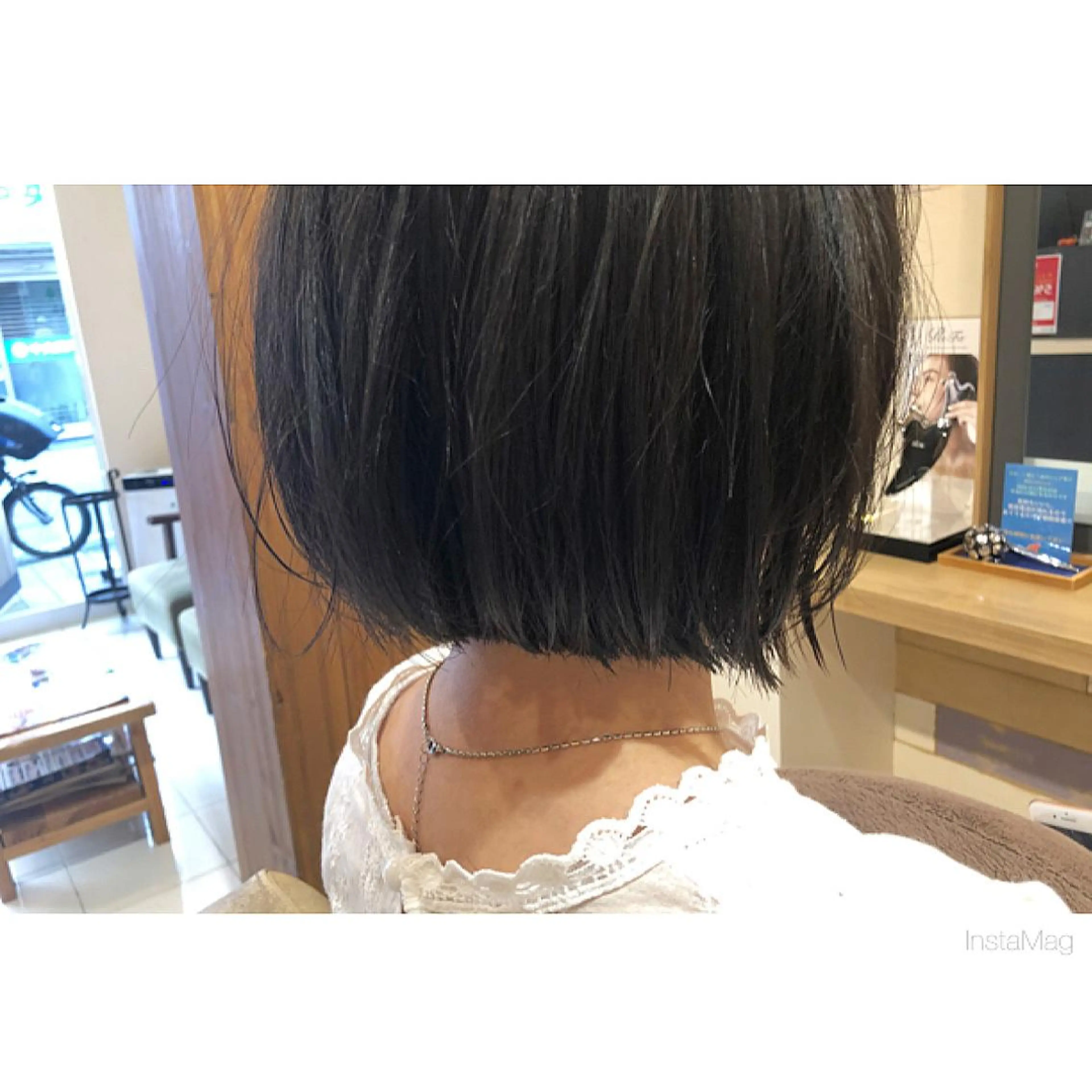 ショート ワンレンボブ ボブ カット トリートメント 岩間 香純のヘアスタイル