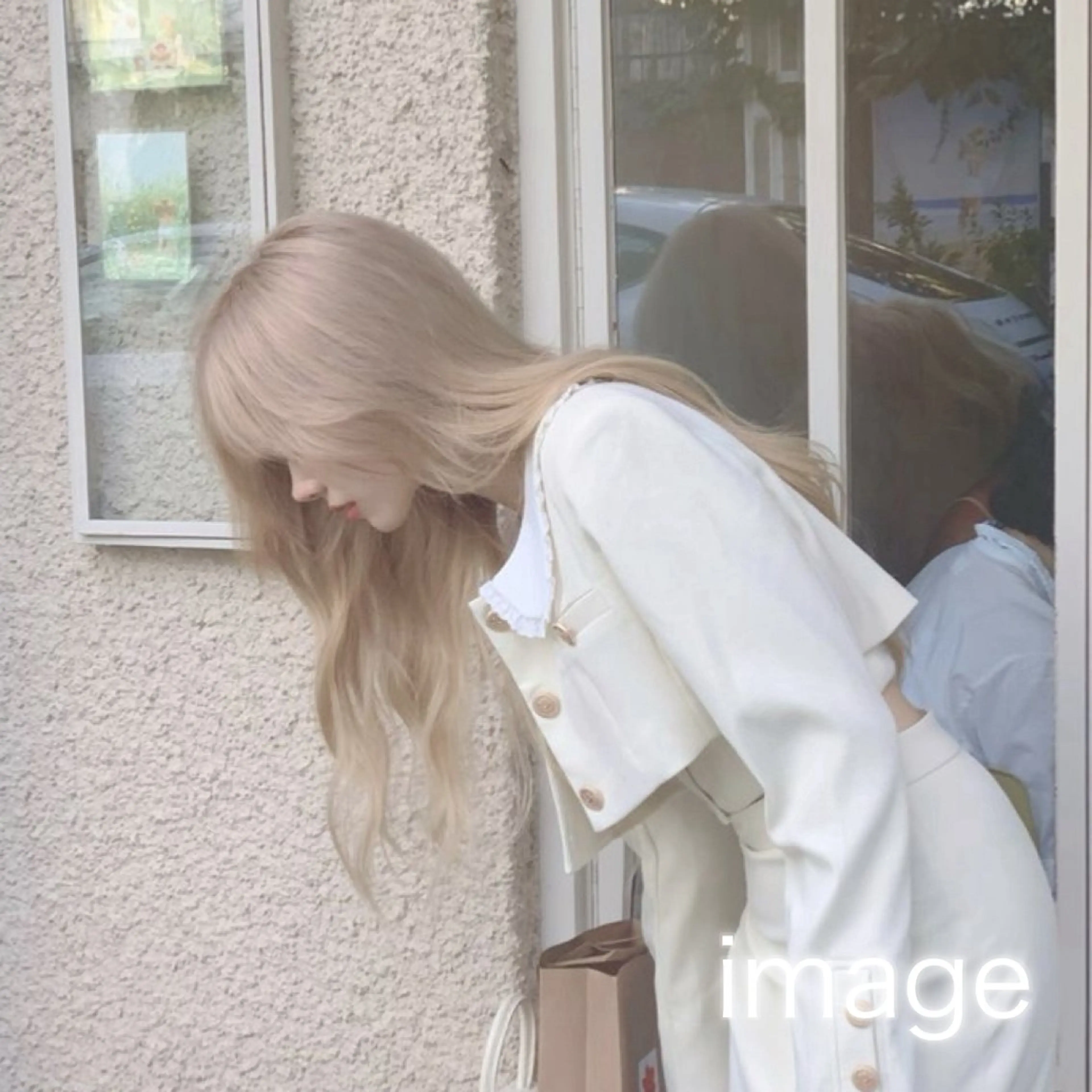 セミロング カラー ヘアカラー トリートメント ヘッドスパ ヘアセット 透明感ベージュカラー ♡上野♡AIのヘアスタイル