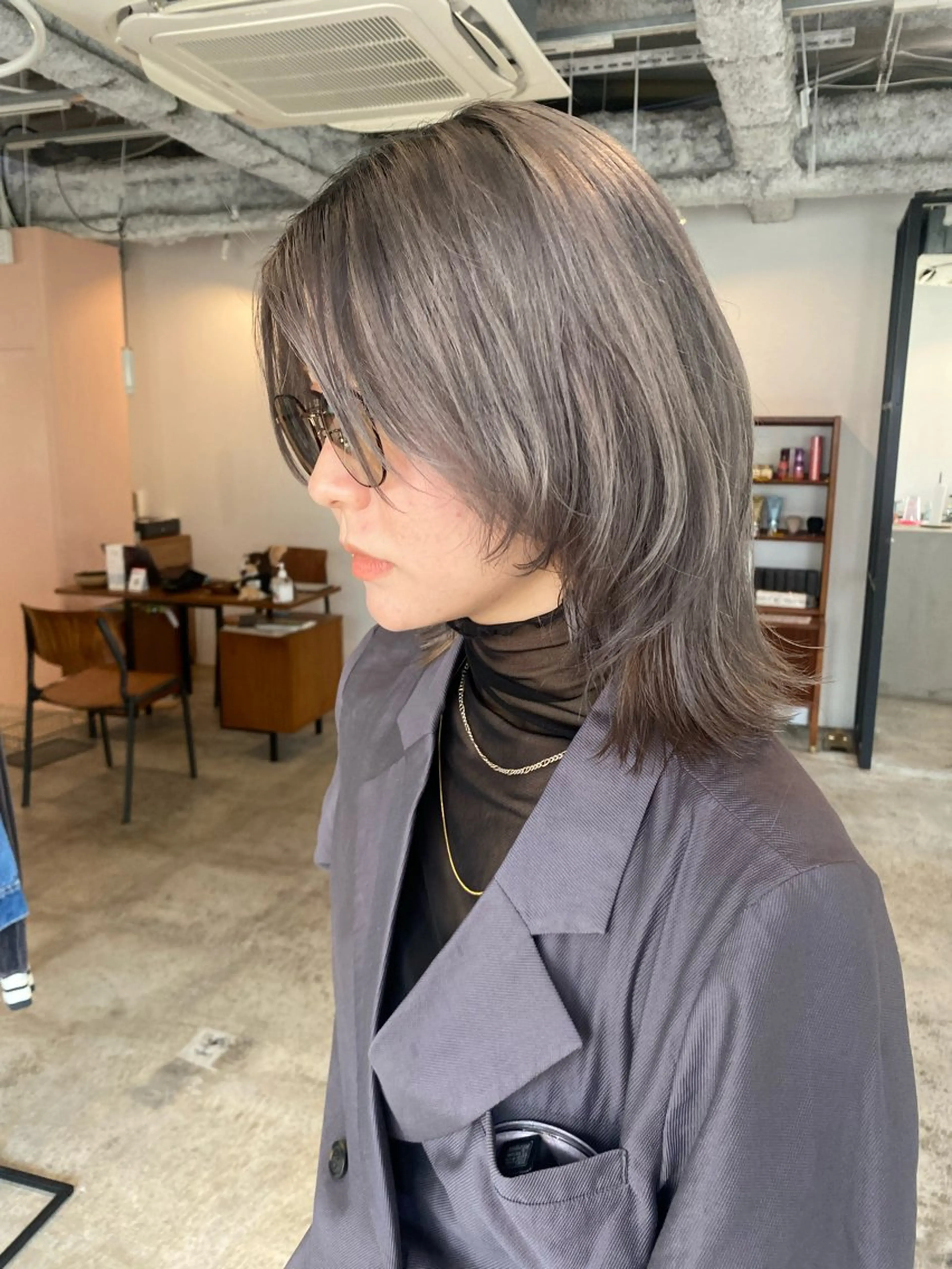 ミディアム カラー カット ヘアカラー トリートメント Hayashi Shioriのヘアスタイル