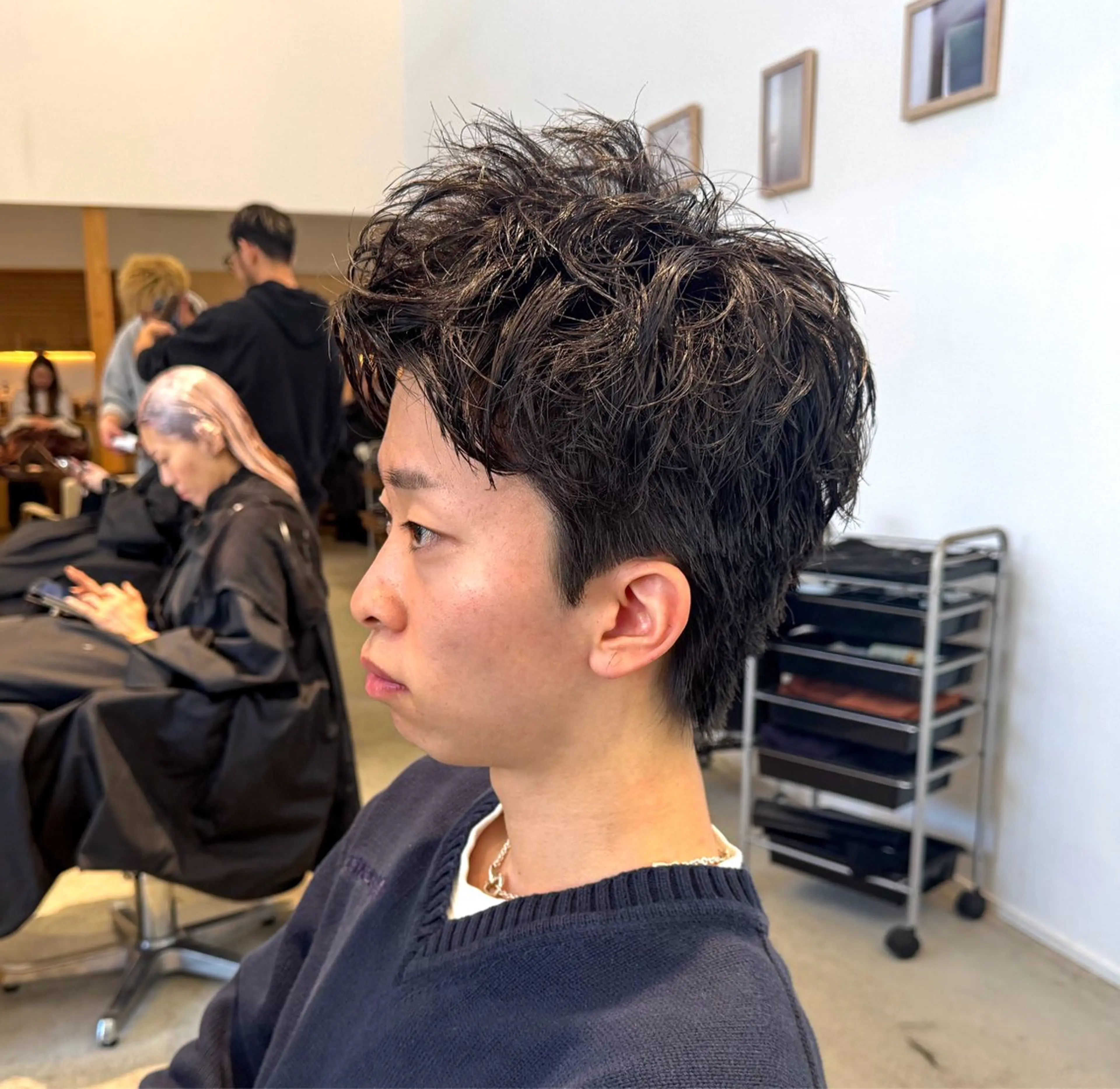 骨格矯正メンズカット＋ピンパーマ+2stepトリートメントの写真