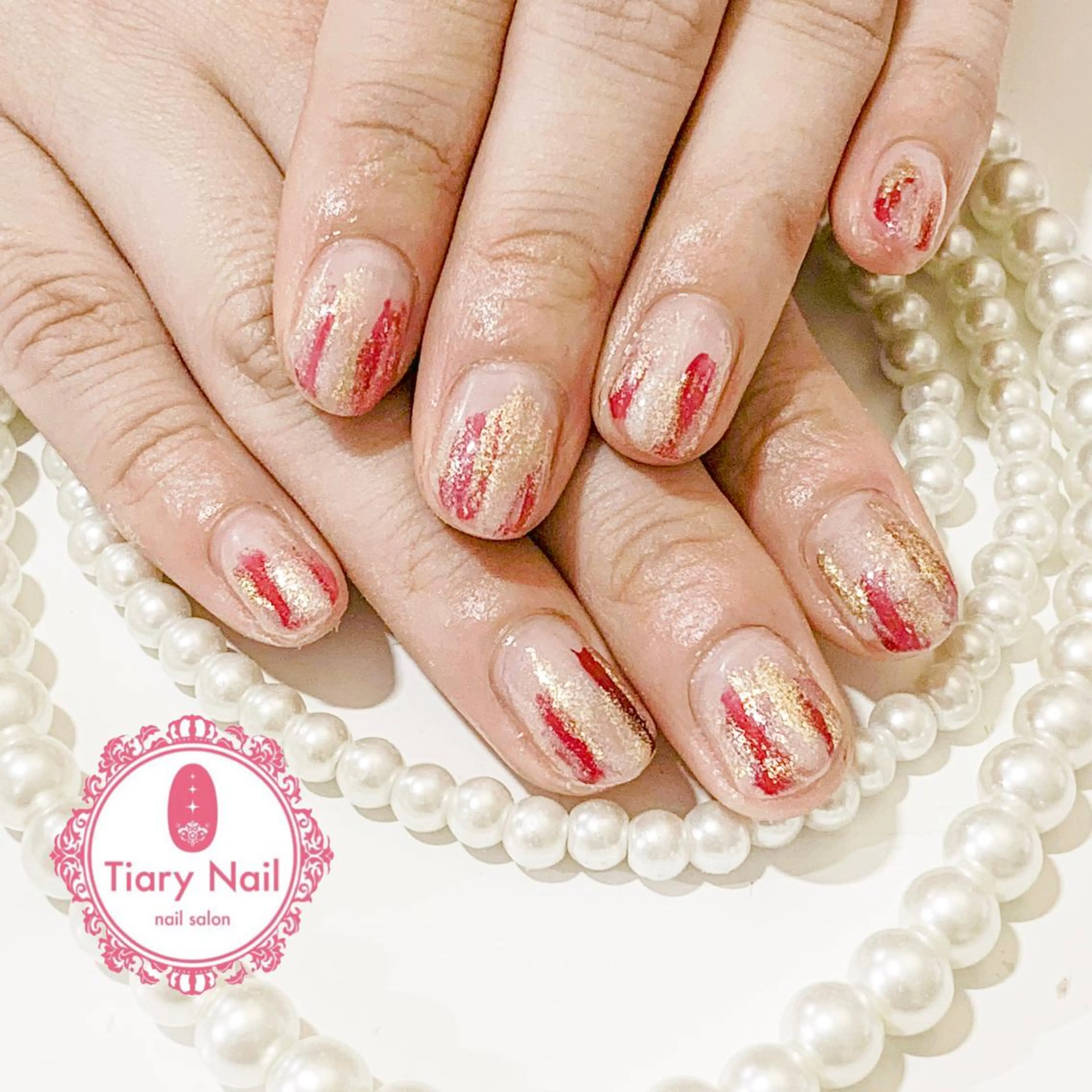 ネイル 桜ネイル 成人式 オフィスネイル 💗🪽Tiary Nail🪽💗のネイルデザイン