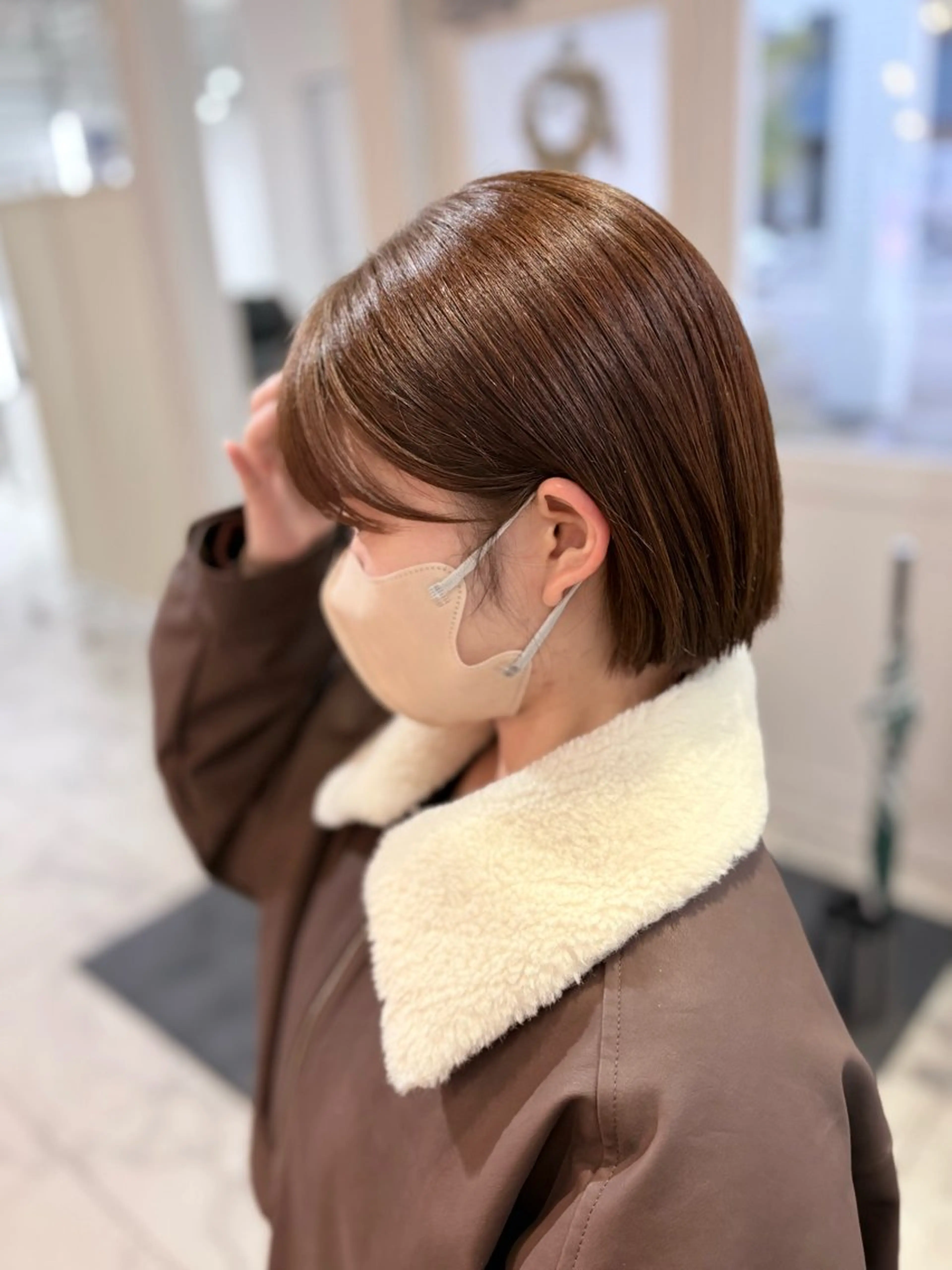 ショート カラー ベージュカラー ボブ ショートヘア カット ヘアカラー トリートメント 透明感カラー/ 岡田澪香のヘアスタイル