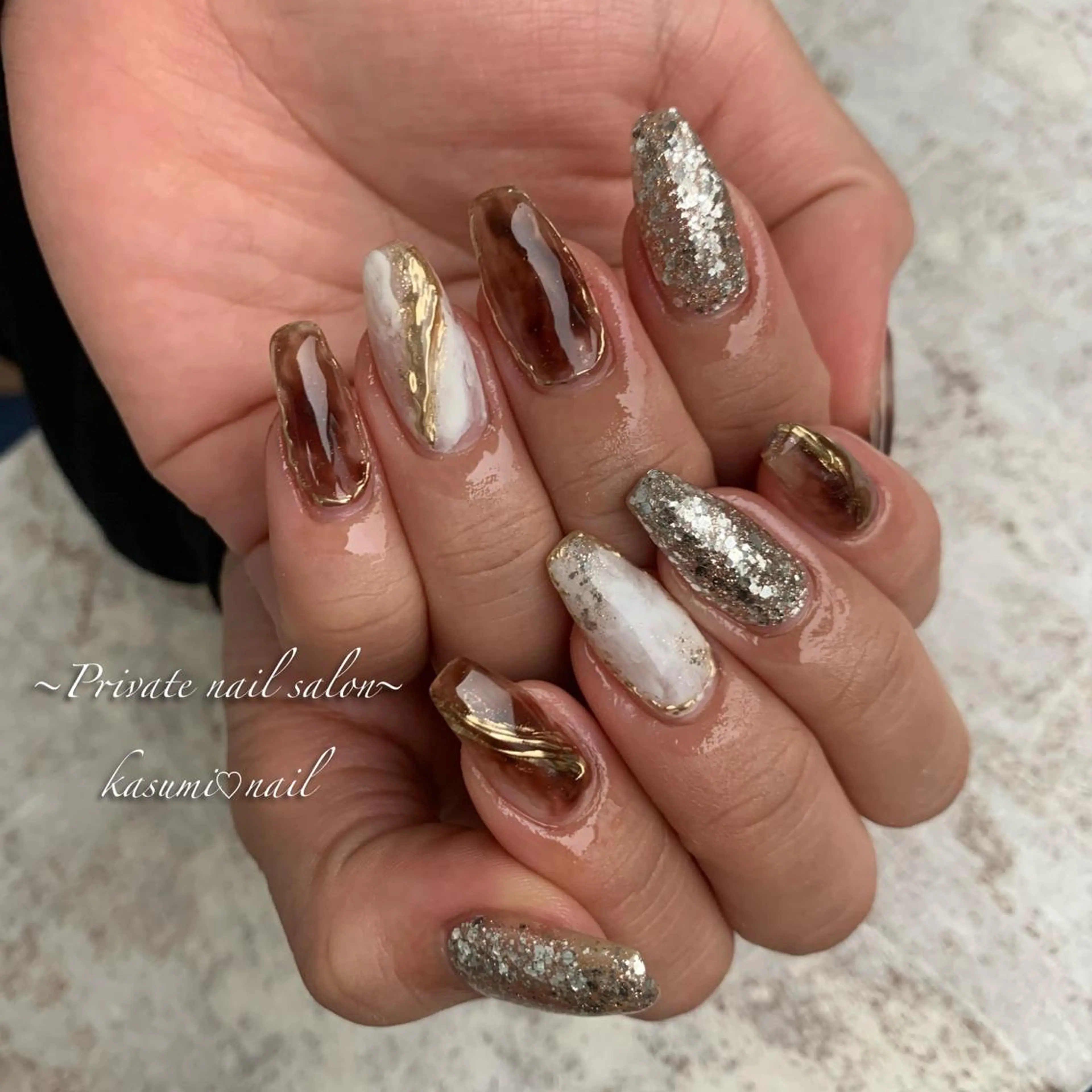 ネイル ラメ(グリッター) マグネットネイル ミラーネイル ニュアンスネイル 冬ネイル KASUMI♡ Nailのネイルデザイン