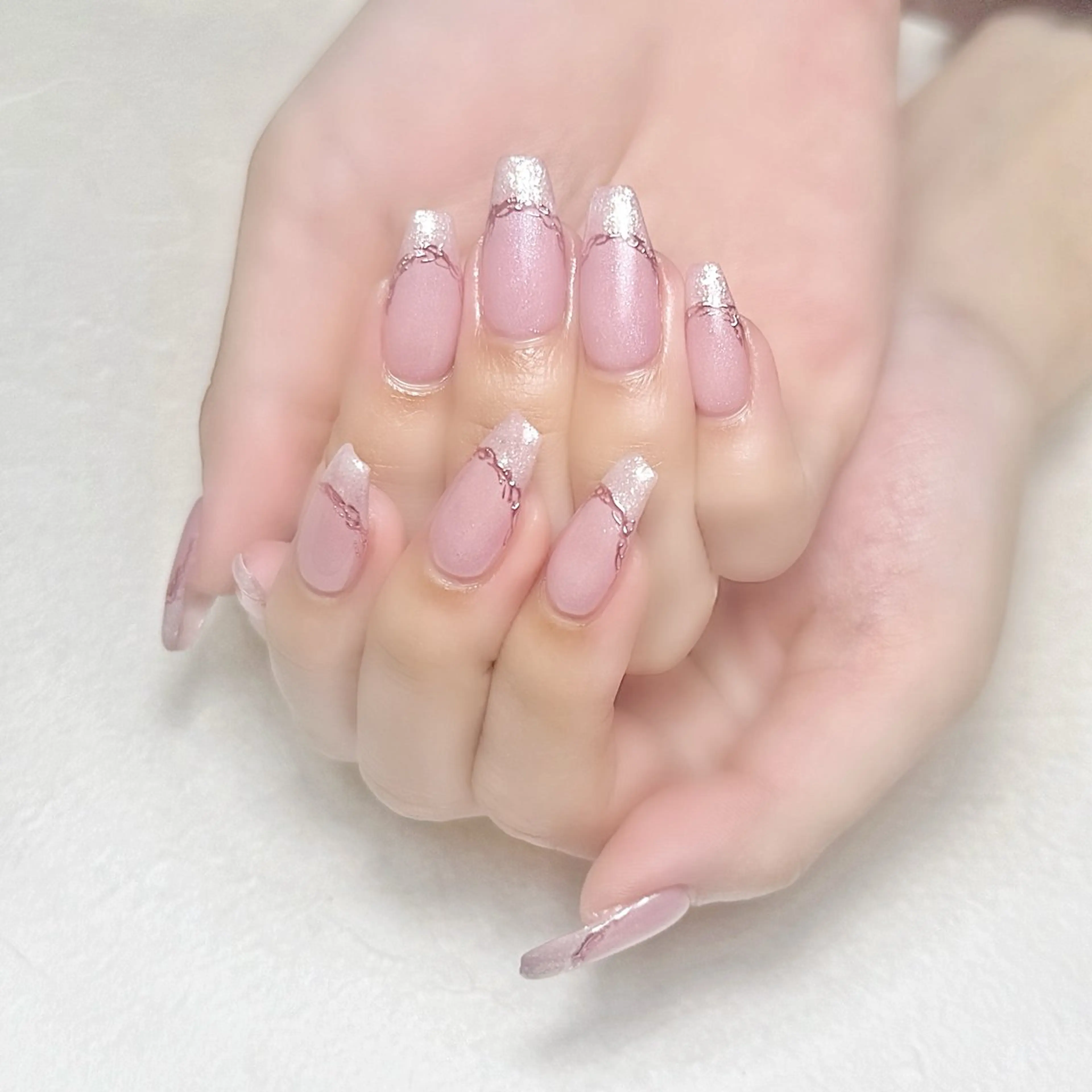 ネイル フレンチネイル ミラーネイル オフィスネイル rouse nail RISATOのネイルデザイン