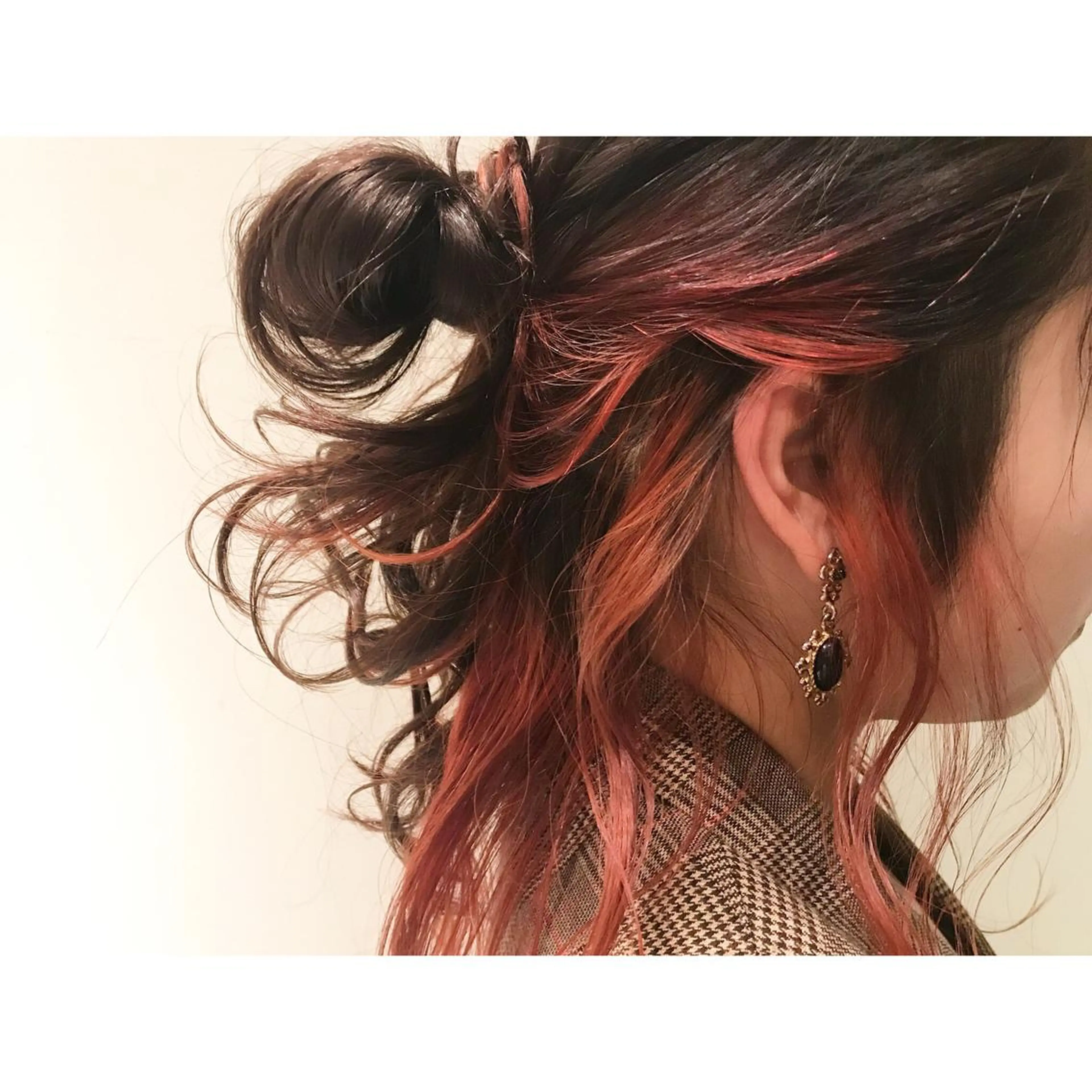 ミディアム カラー ブリーチ オレンジ Musiiik hairのヘアスタイル