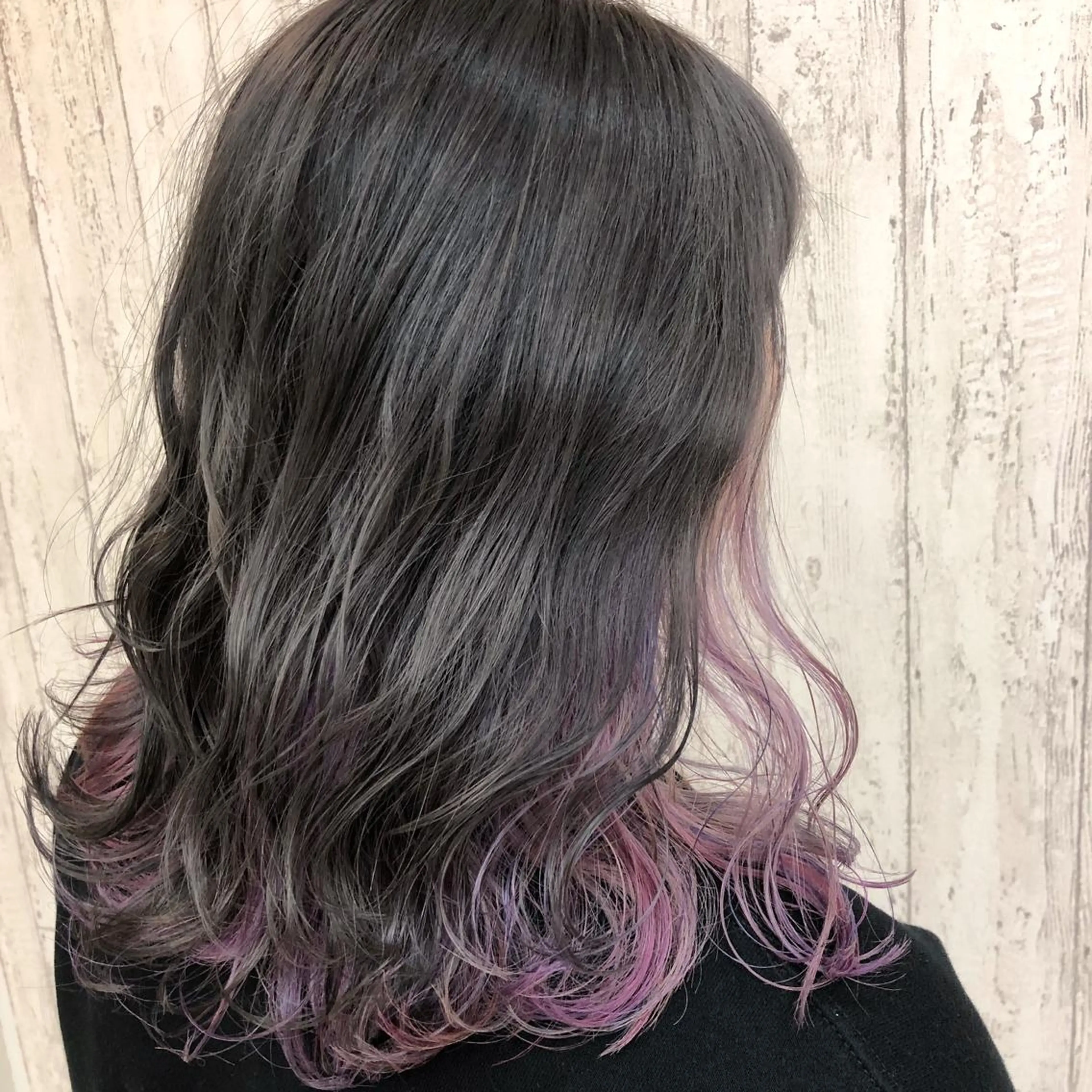 セミロング カラー ブリーチ インナーカラー ユニコーンカラー yoon所属・Kaede .のヘアスタイル