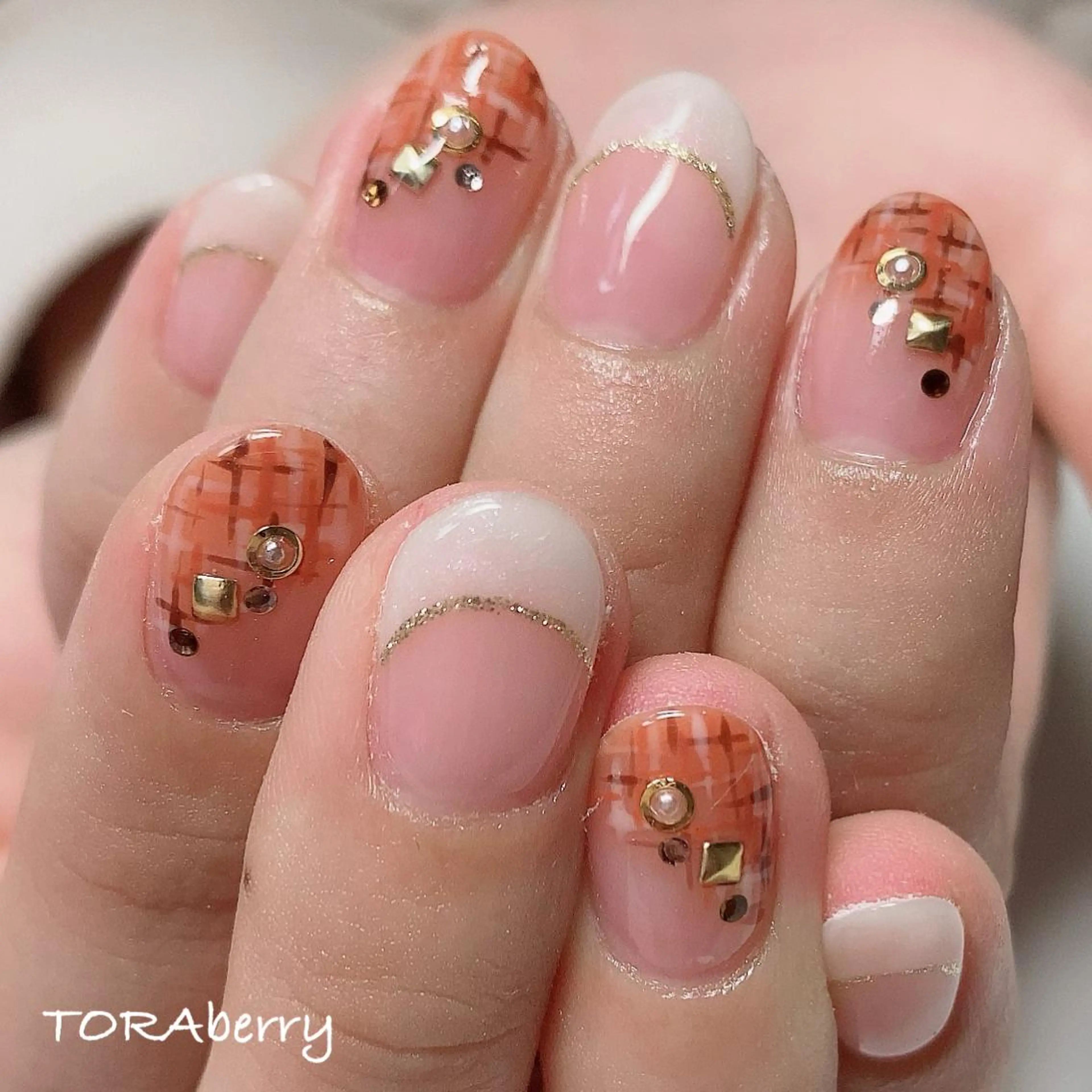 ネイル ツイードネイル ハンドネイル ネイリスト なつみのネイルデザイン