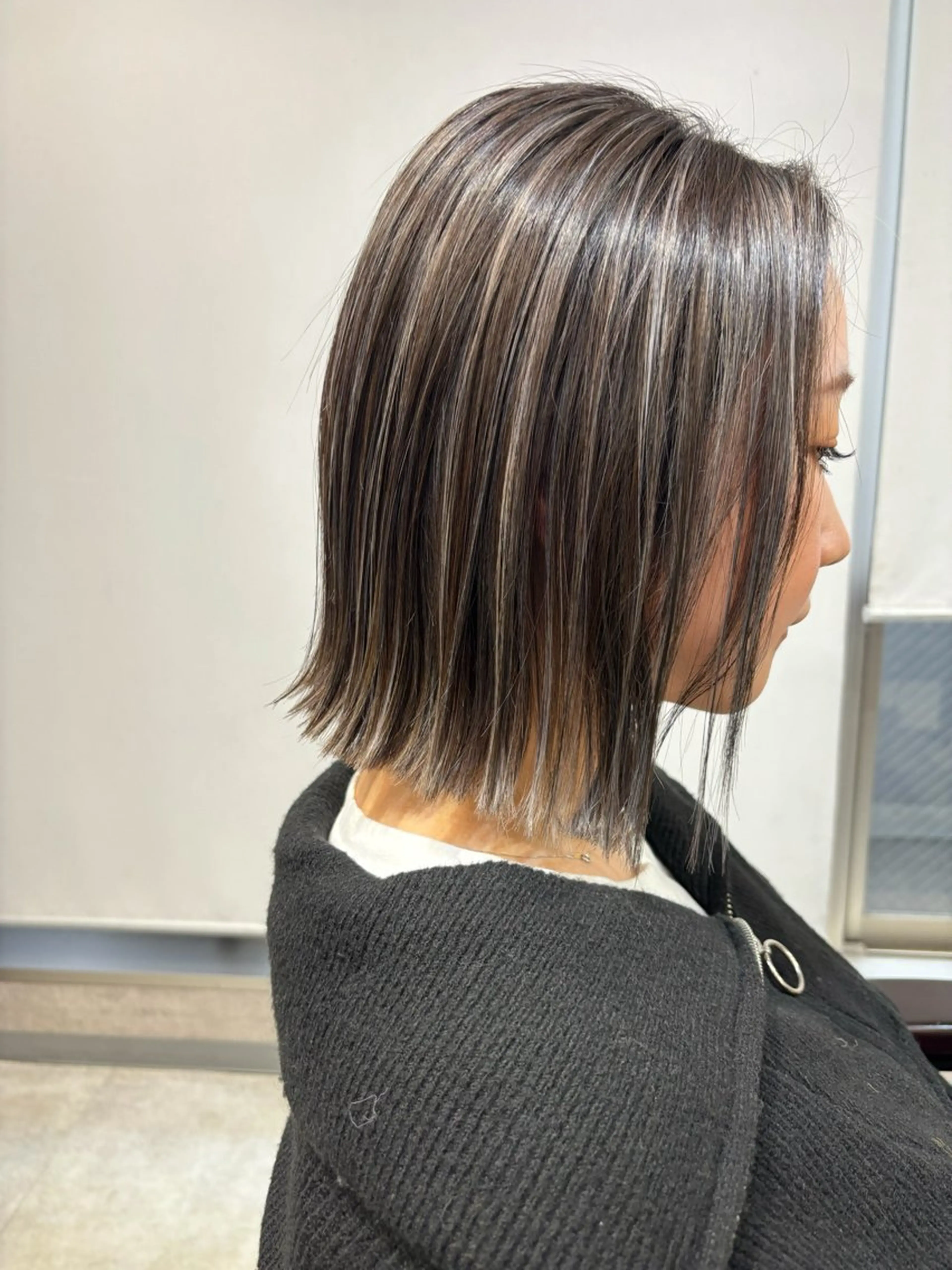 ショート カラー ハイライトカラー ボブ ハイライト カット ヘアカラー 松井那津子 /ハイライトブリーチのヘアスタイル