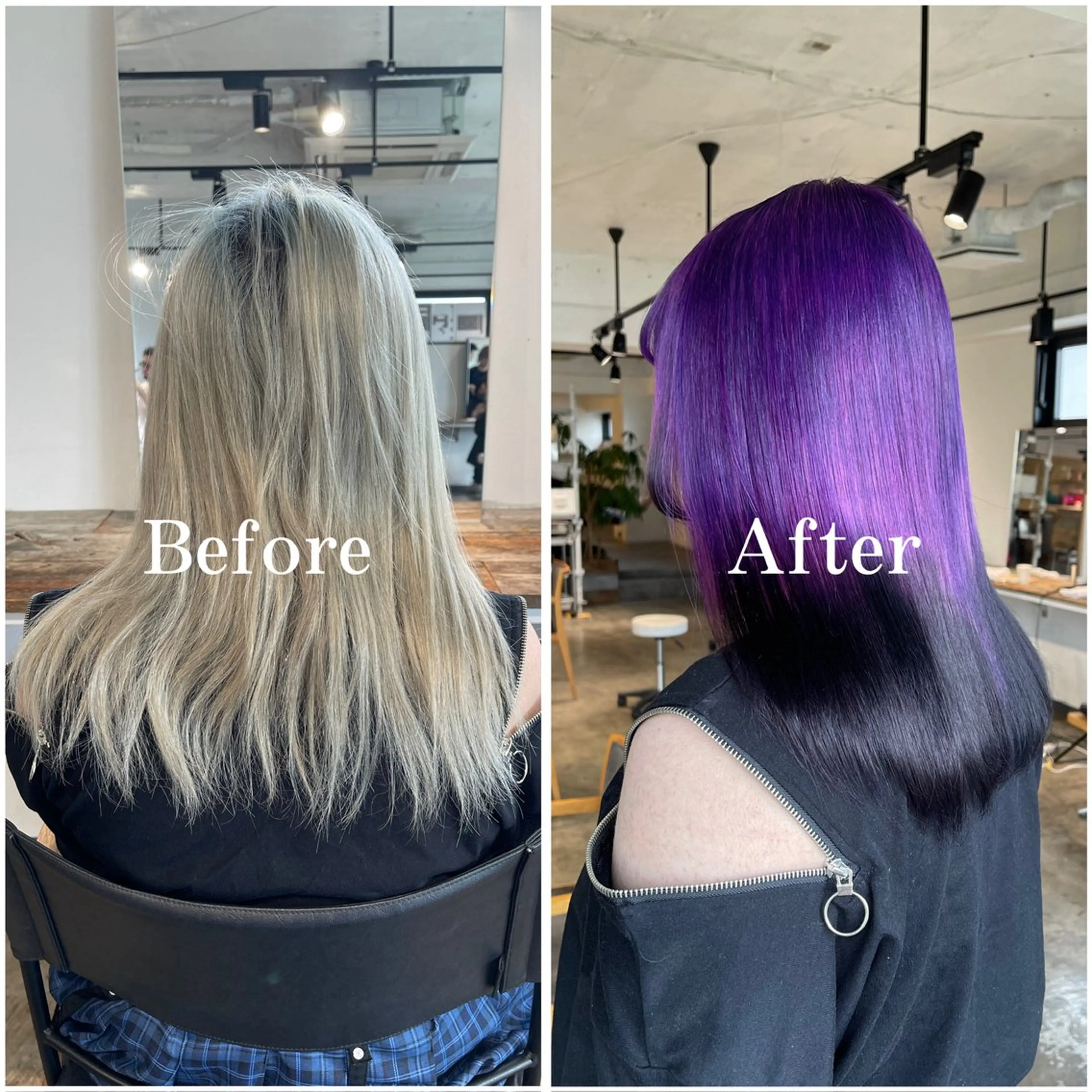 セミロング カラー ブリーチ デザインカラー ハイトーンカラー ヘアカラー ムラ修正/ ハイトーン💖Riaのヘアスタイル