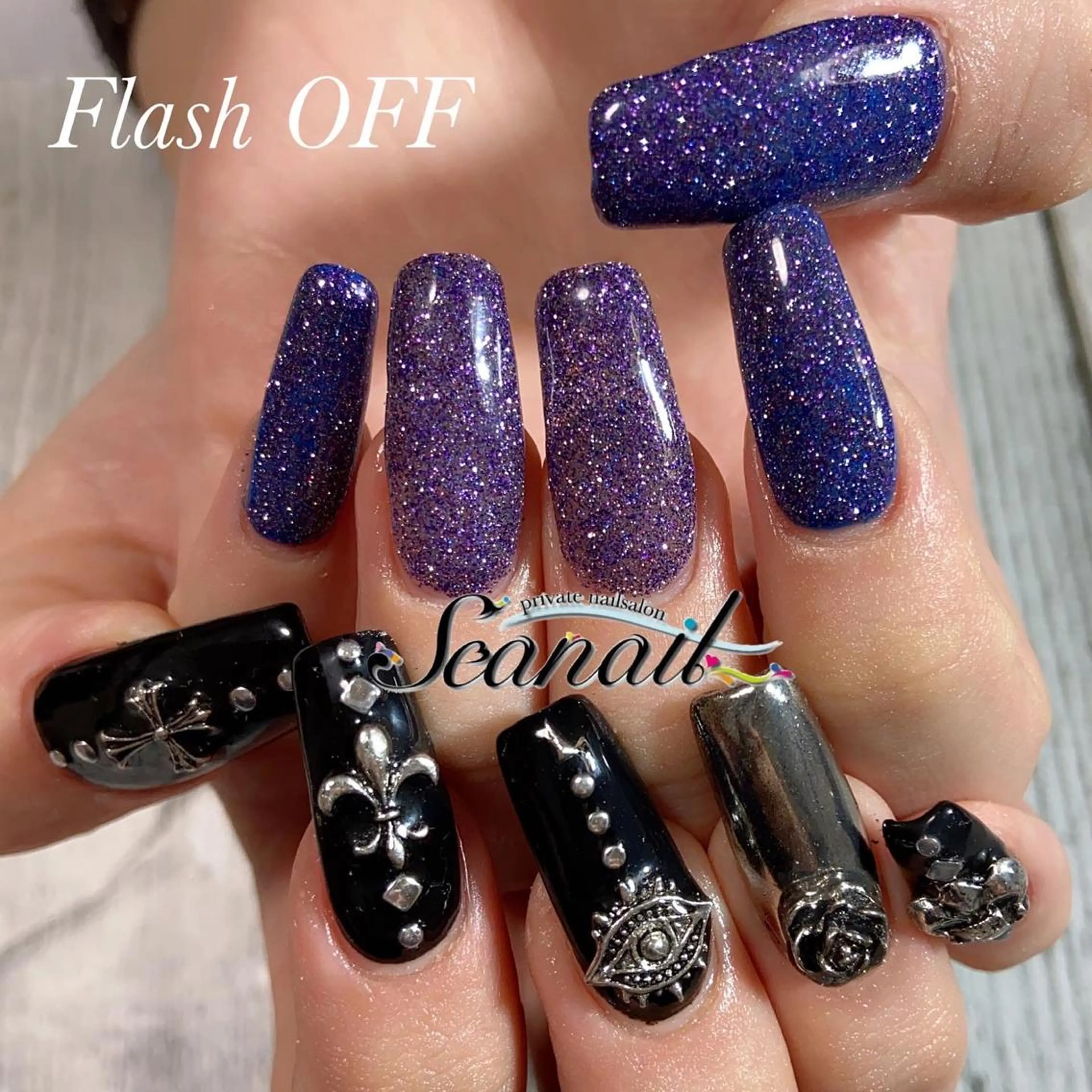 ネイル アートネイル フラッシュネイル フットネイル ジェルネイル ロングネイル 小尾 栞のネイルデザイン