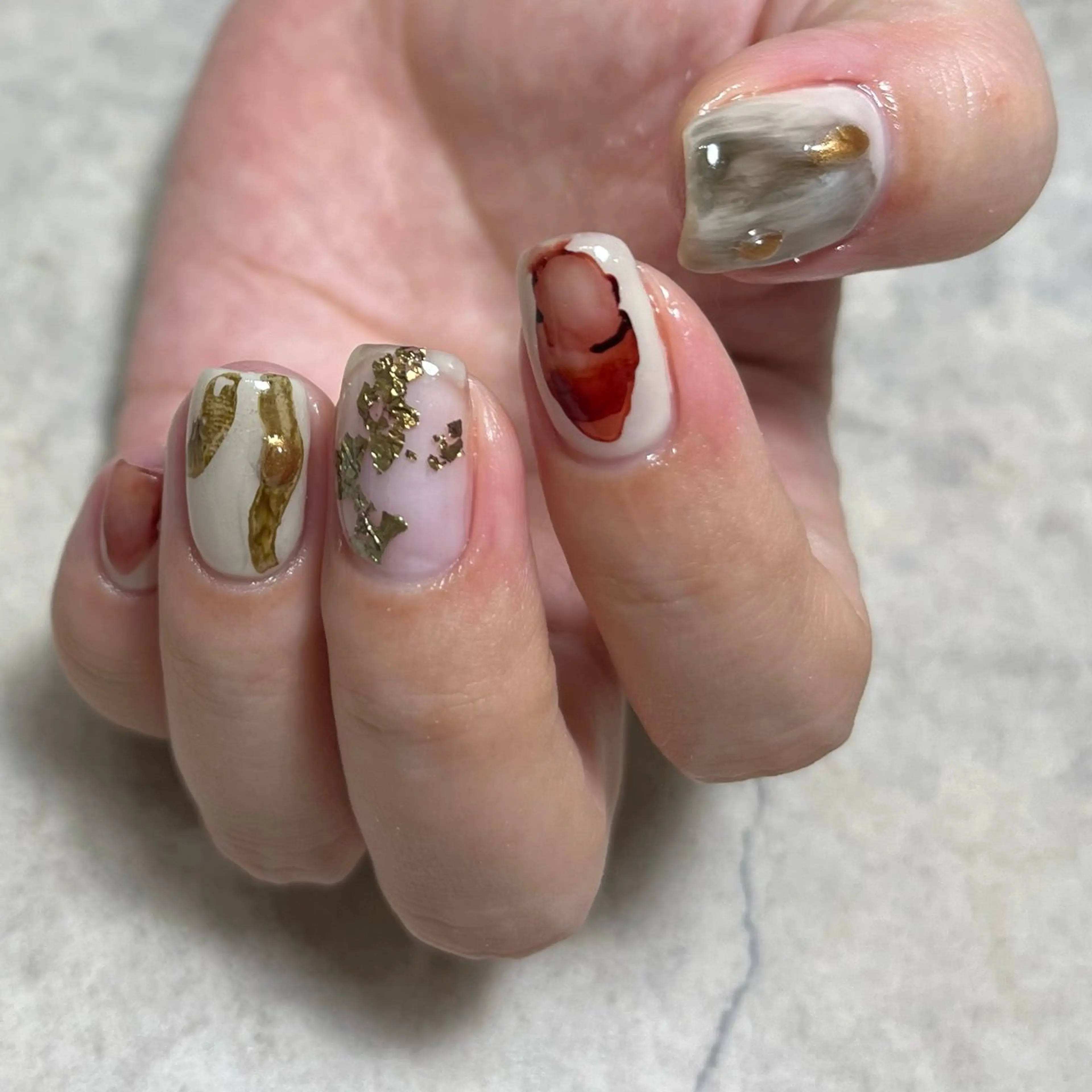 ネイル グリーン 持ち込み ハンドネイル nail salon O (en)所属・vegh. nail／阿波座のネイルデザイン