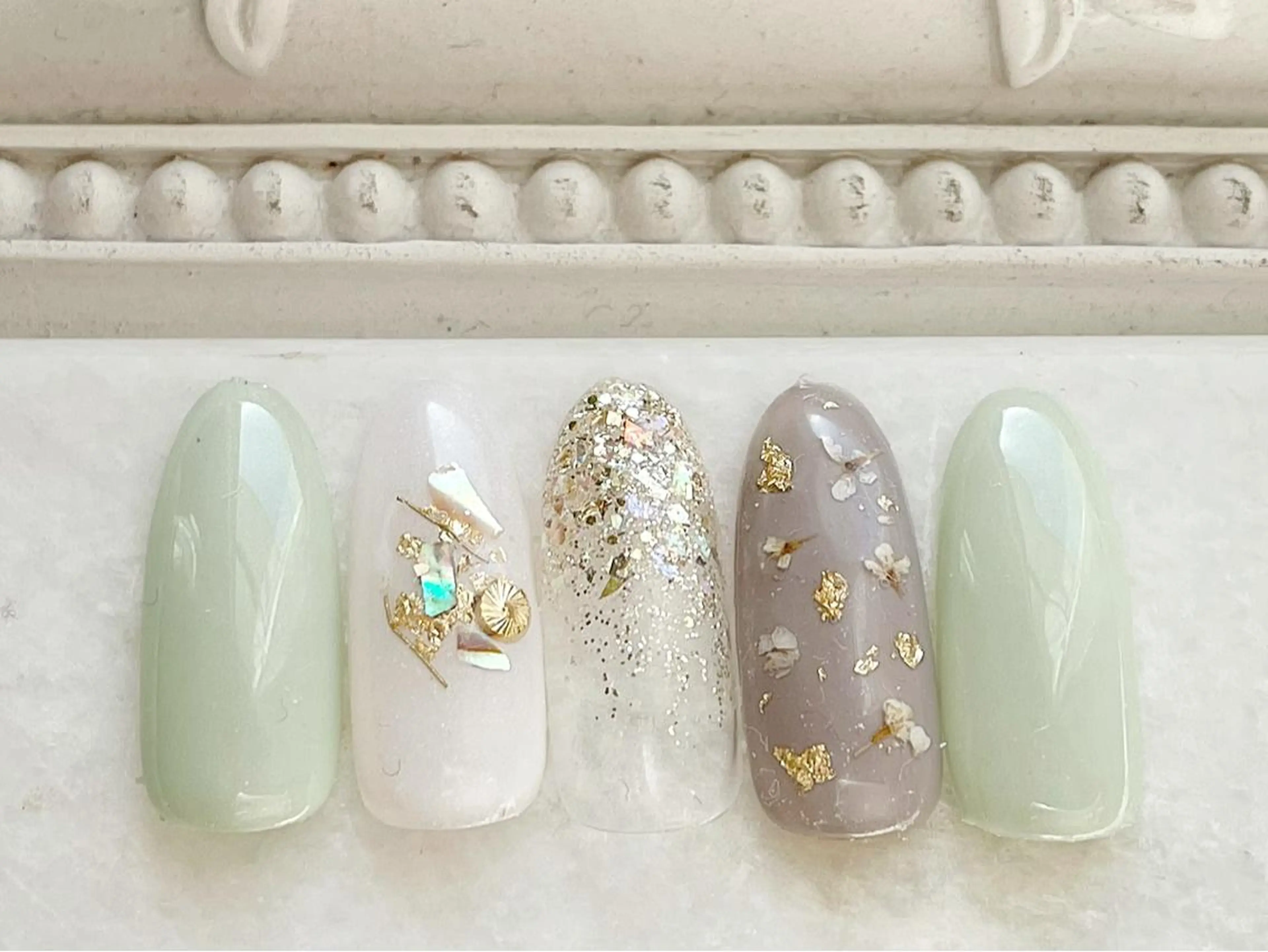 ネイル ジェルネイル パラジェル 春ネイル ハンドネイル Satomi  のネイルデザイン