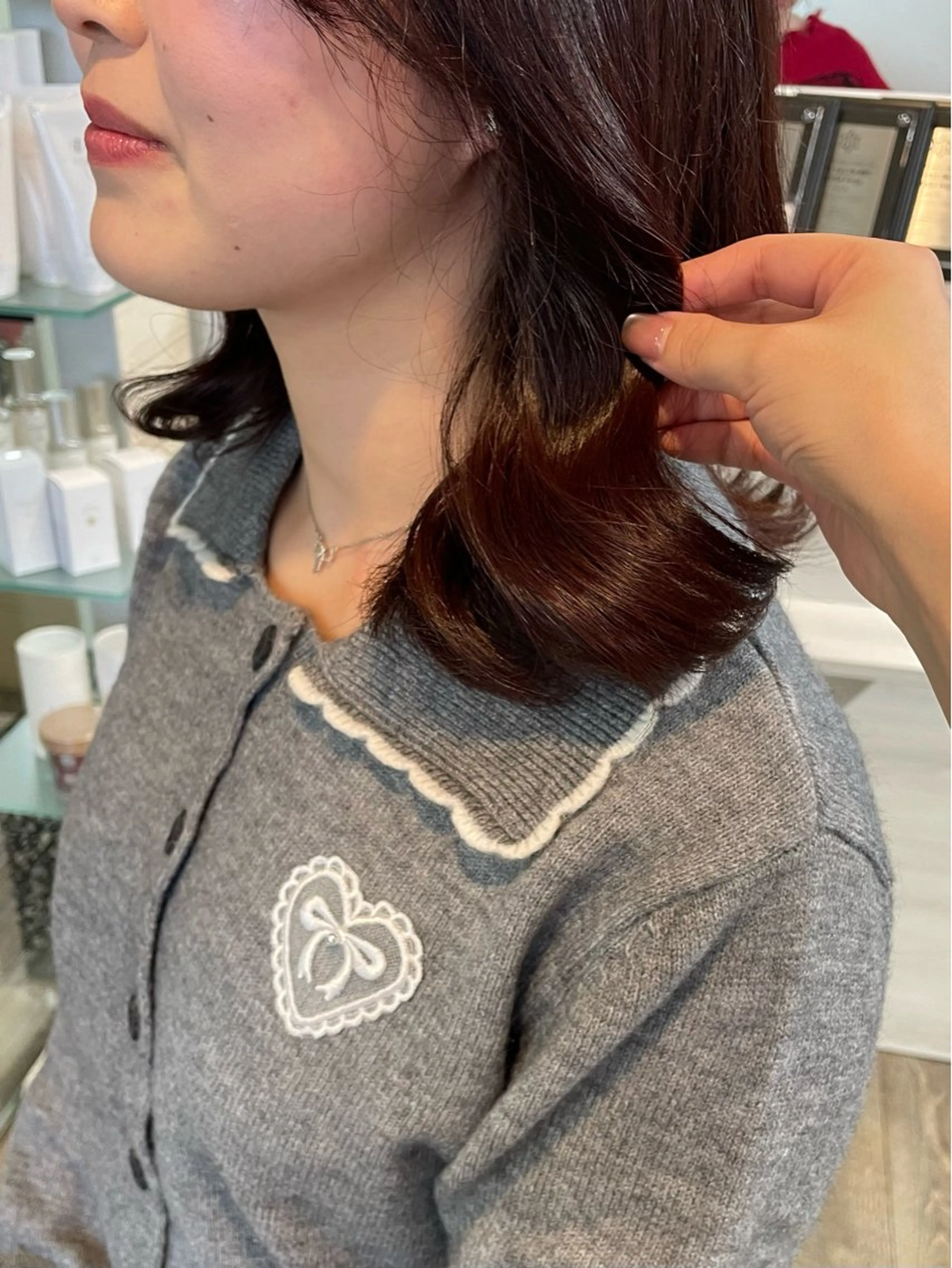 ミディアム カラー くびれヘア レイヤーカット カット ヘアカラー yukiho / 梅田美容室/レイヤーのヘアスタイル