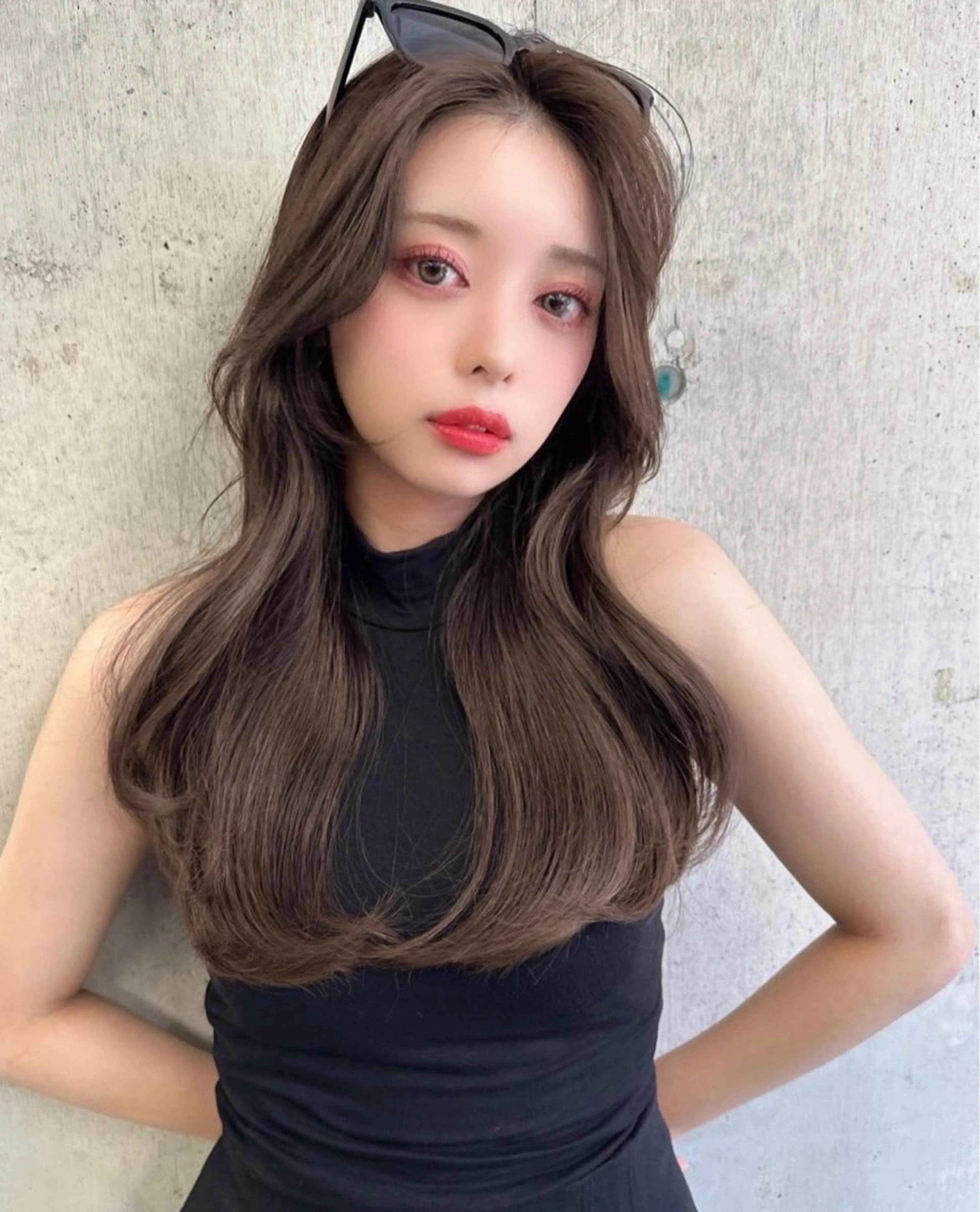 ロング ボブ ハイライト 髪質改善 Lond Lūna所属・みく/韓国風艶カラー /透明感カラーのヘアスタイル