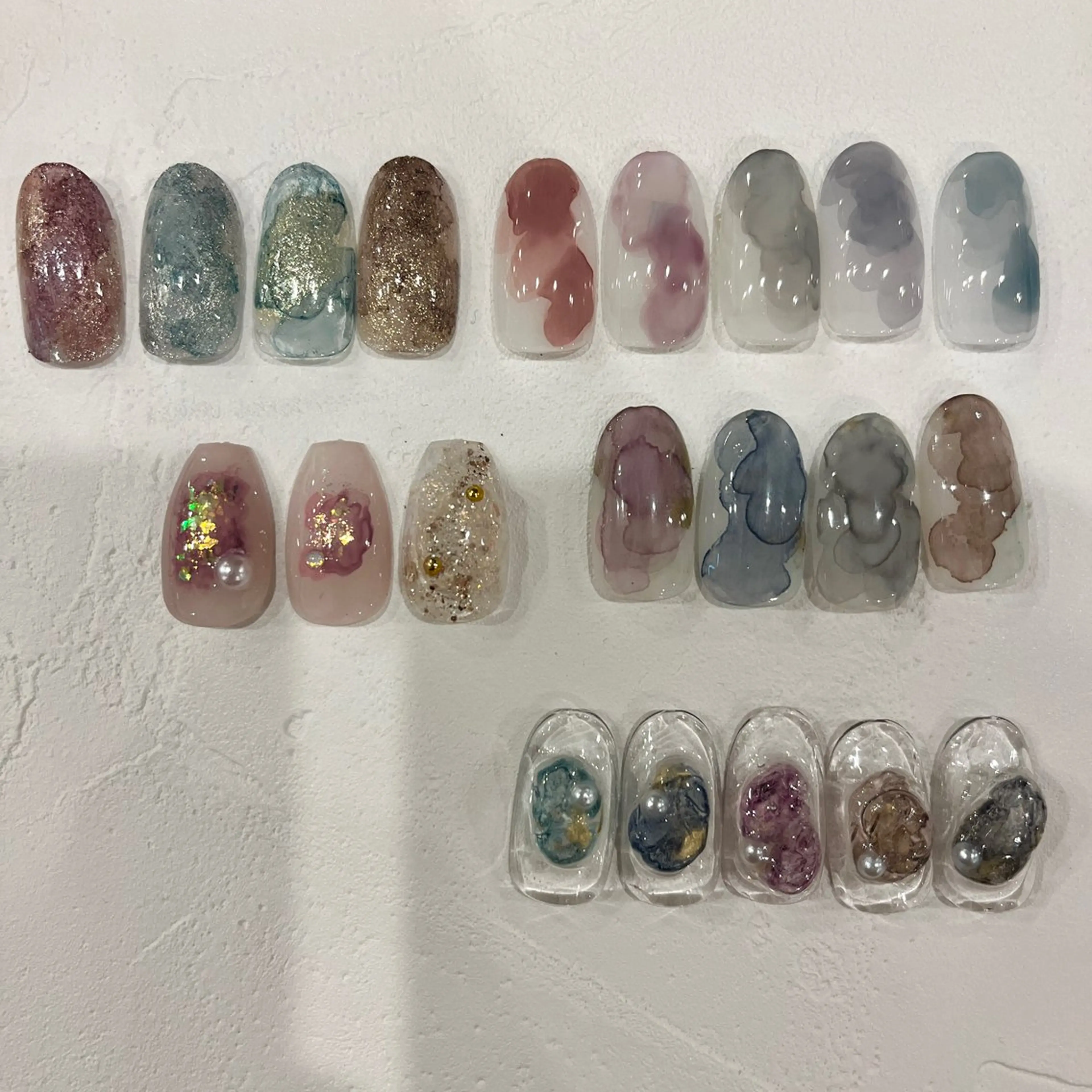 ネイル アートネイル グリーン ハンドネイル nail slow.のネイルデザイン