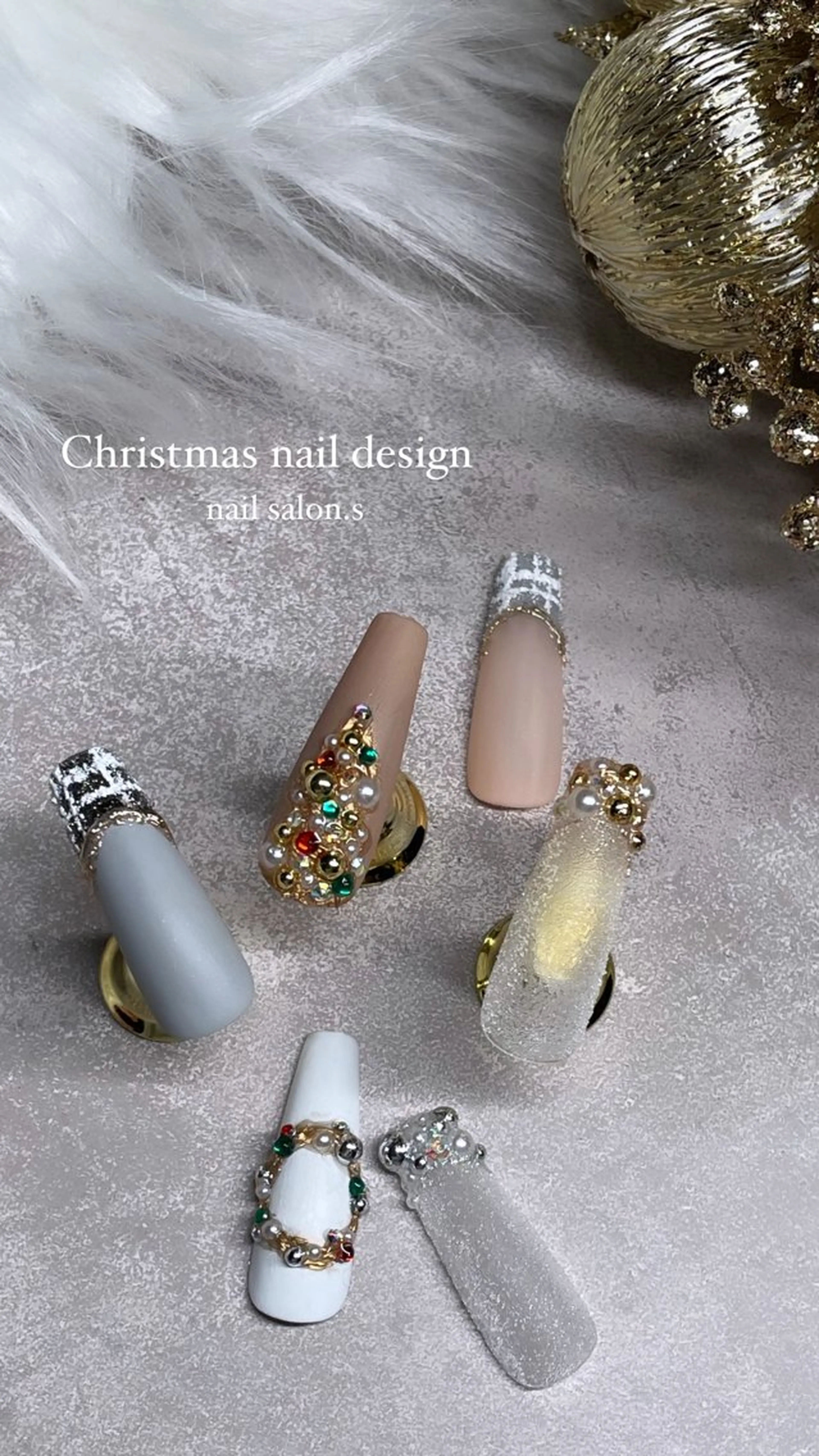 ネイル ジェルネイル スカルプネイル 冬ネイル クリスマス 関山 志乃のネイルデザイン