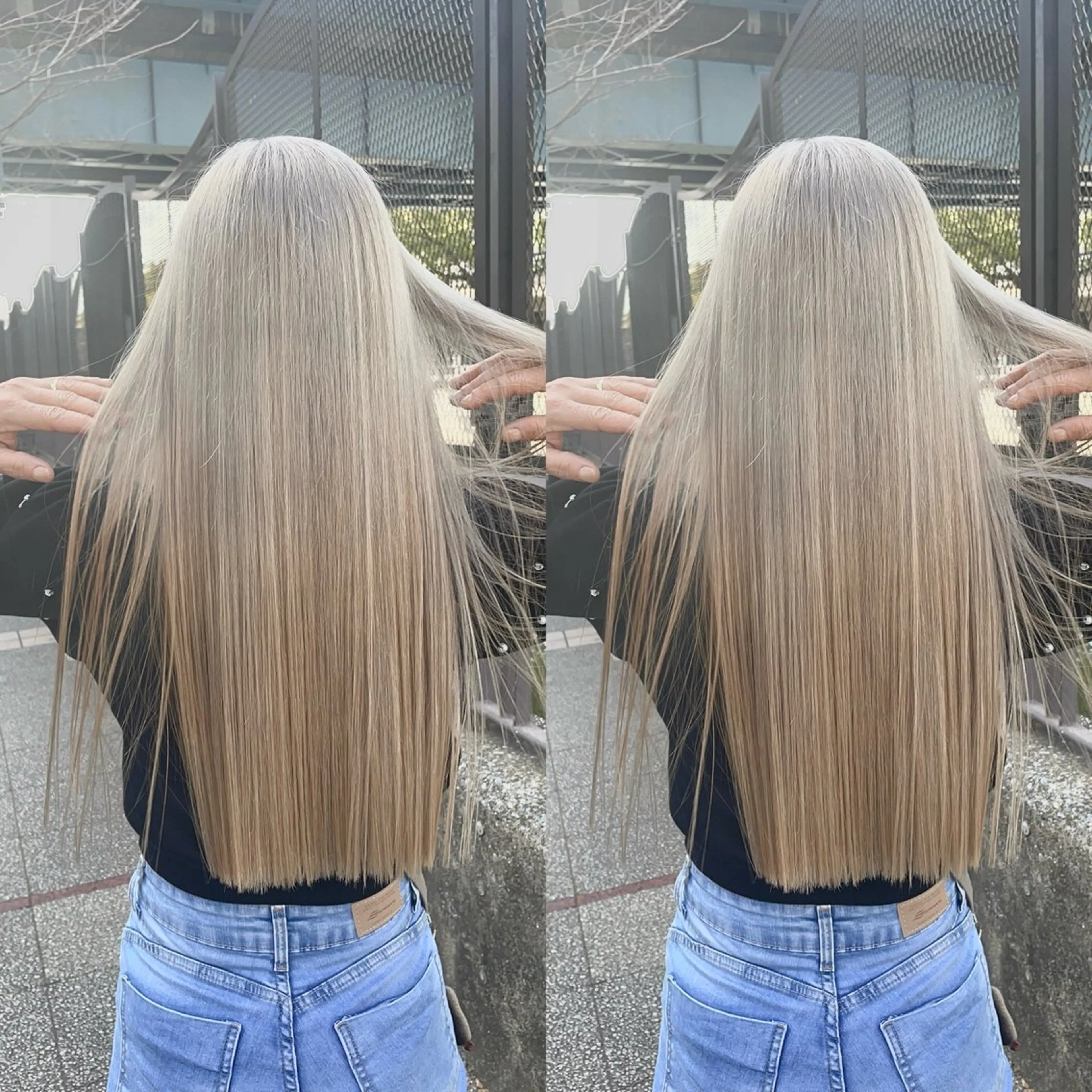 ロング カラー バレイヤージュ ブリーチ ケアブリーチ ダブルカラー グラデーションカラー 👑派手髪/カット 👑ANRYのヘアスタイル