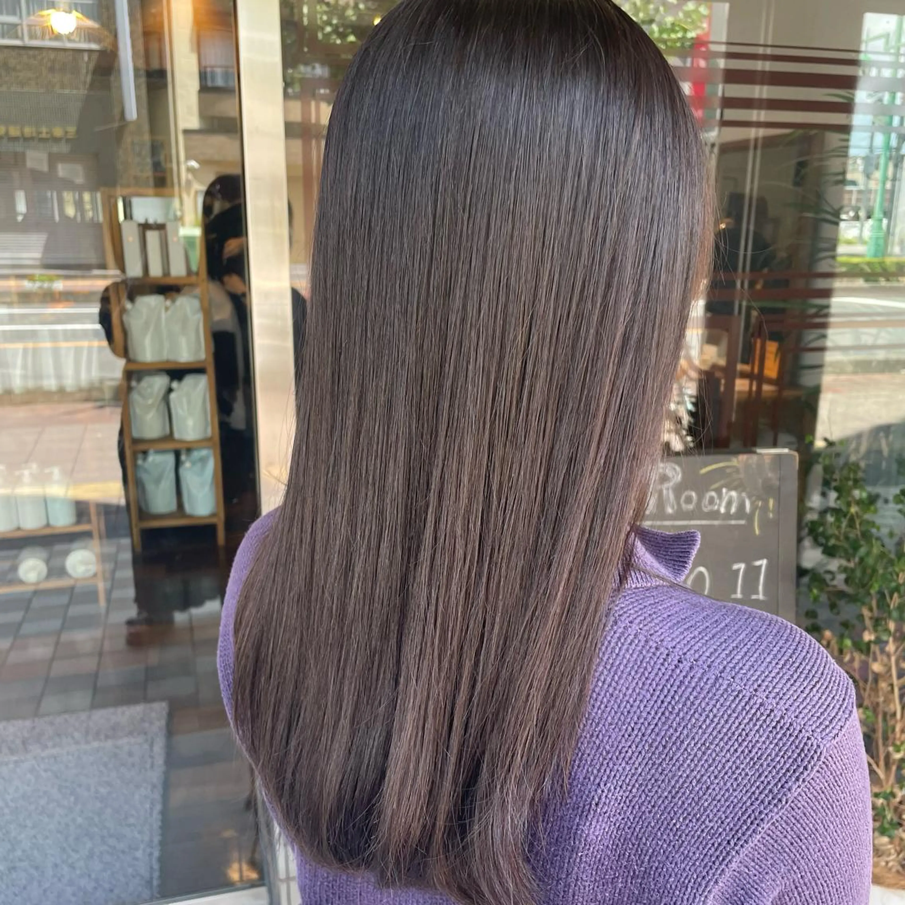 セミロング パーマ 髪質改善 ストレートパーマ ふるはし みなのヘアスタイル