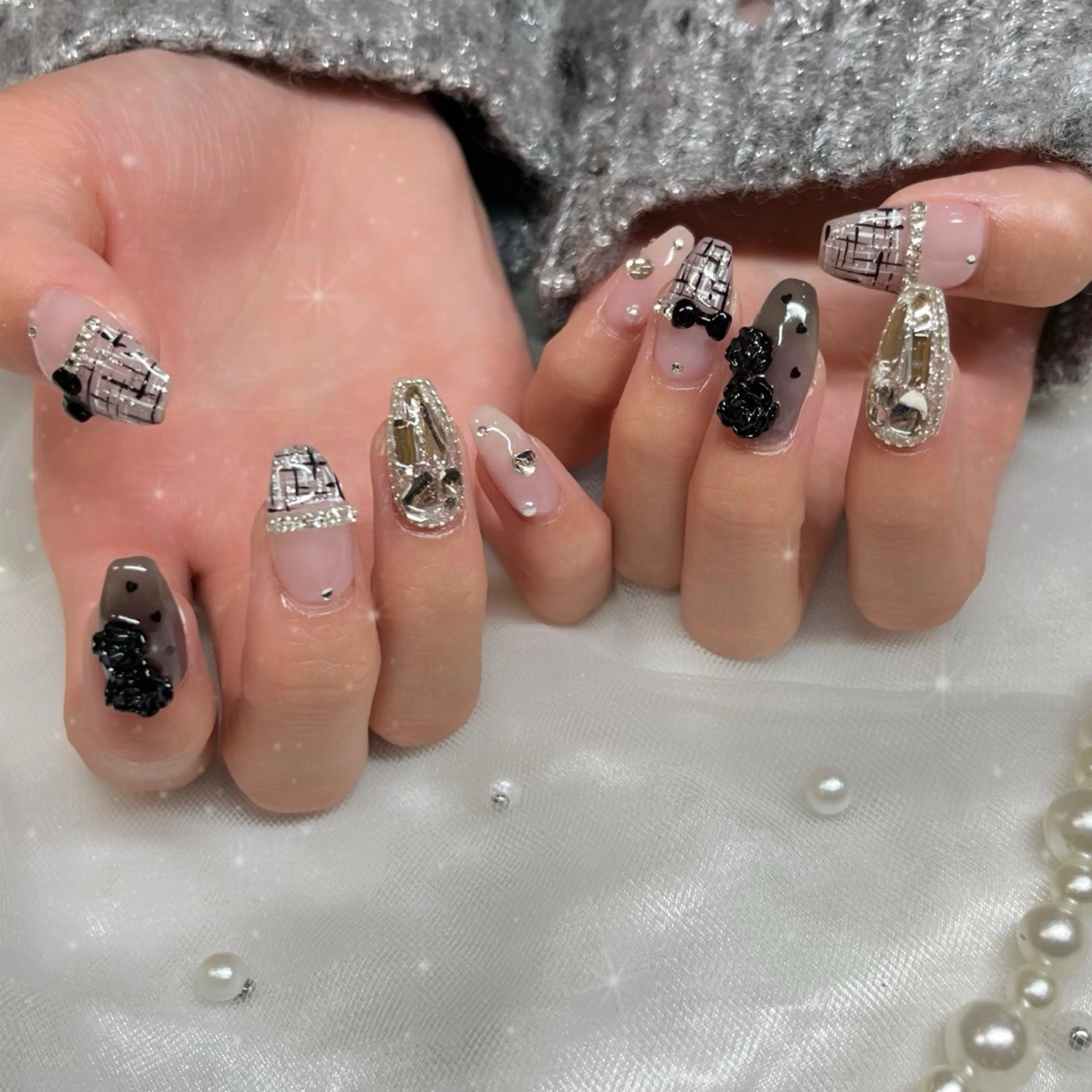 ネイル ツイードネイル ハンドネイル ブルーデイジー栄本店所属・BlueDaisy 栄本店のネイルデザイン