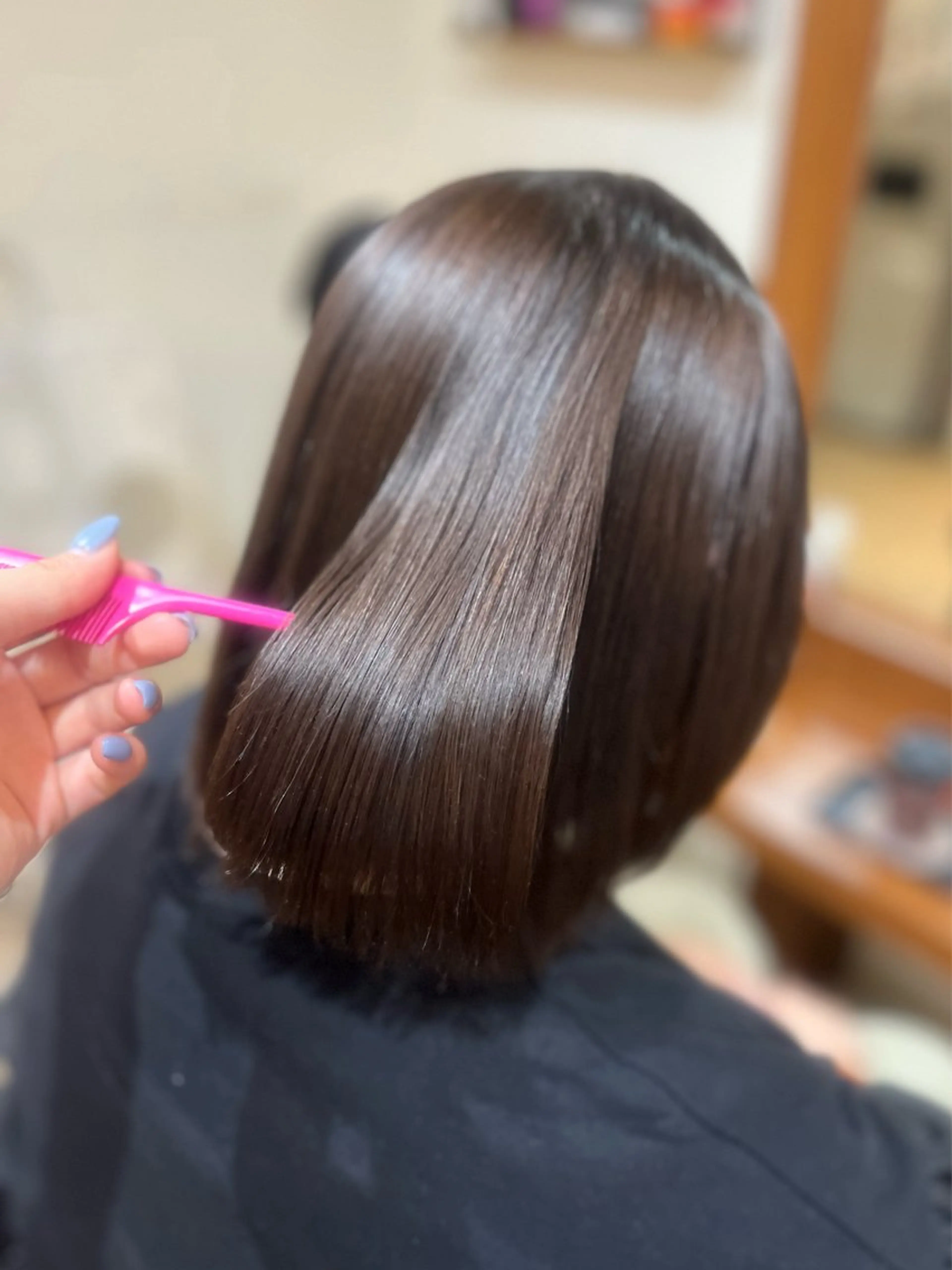 ミディアム 髪質改善 韓国風ヘア トリートメント 酸性ストレート カット ヘアカラー トリートメント misaki/透明感 カラー/尼崎美容室のヘアスタイル