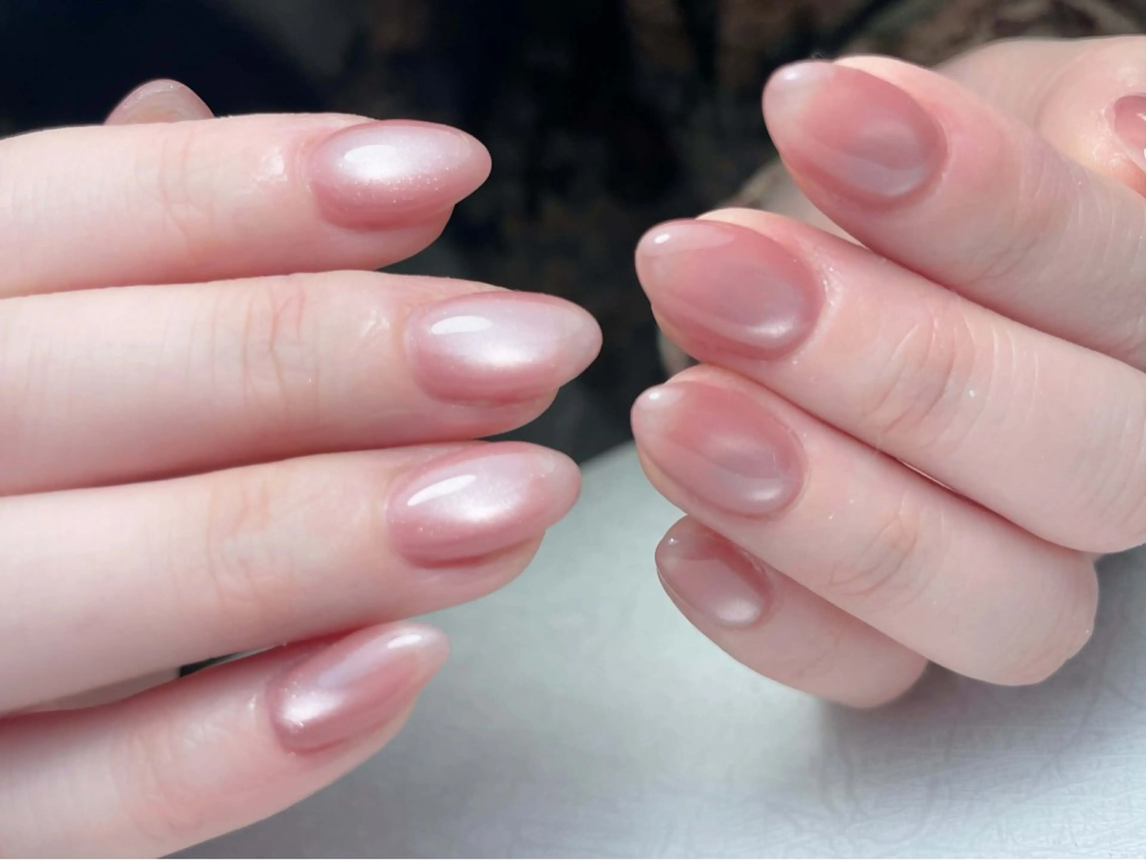 ネイル アートネイル オーロラネイル 長さ出し フレンチネイル ジェルネイル ハンドネイル 中野駅から2分 MEO NAILのネイルデザイン