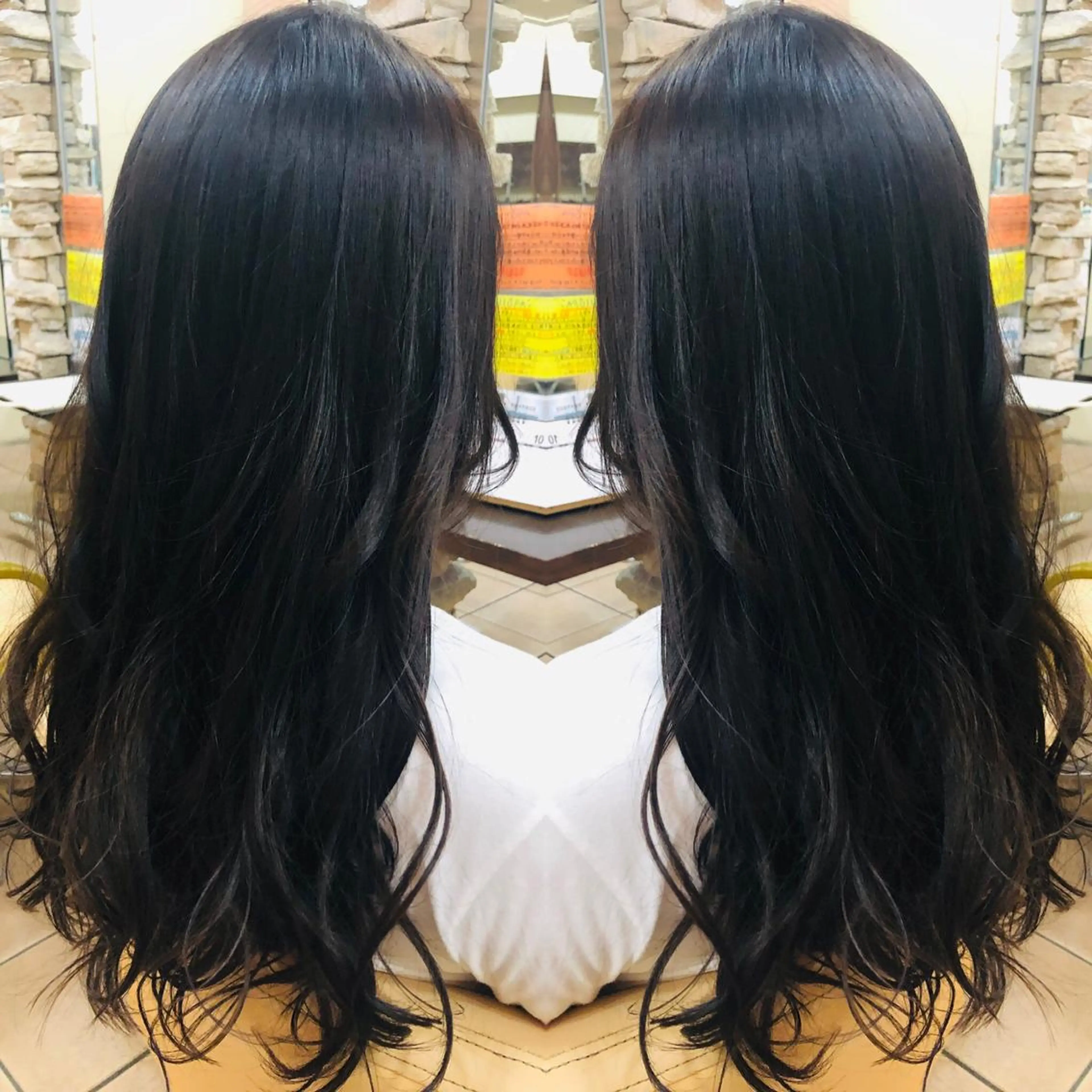 ロング パーマ 地毛風ストレート ⚡️下ノ村柊斗⚡️のヘアスタイル