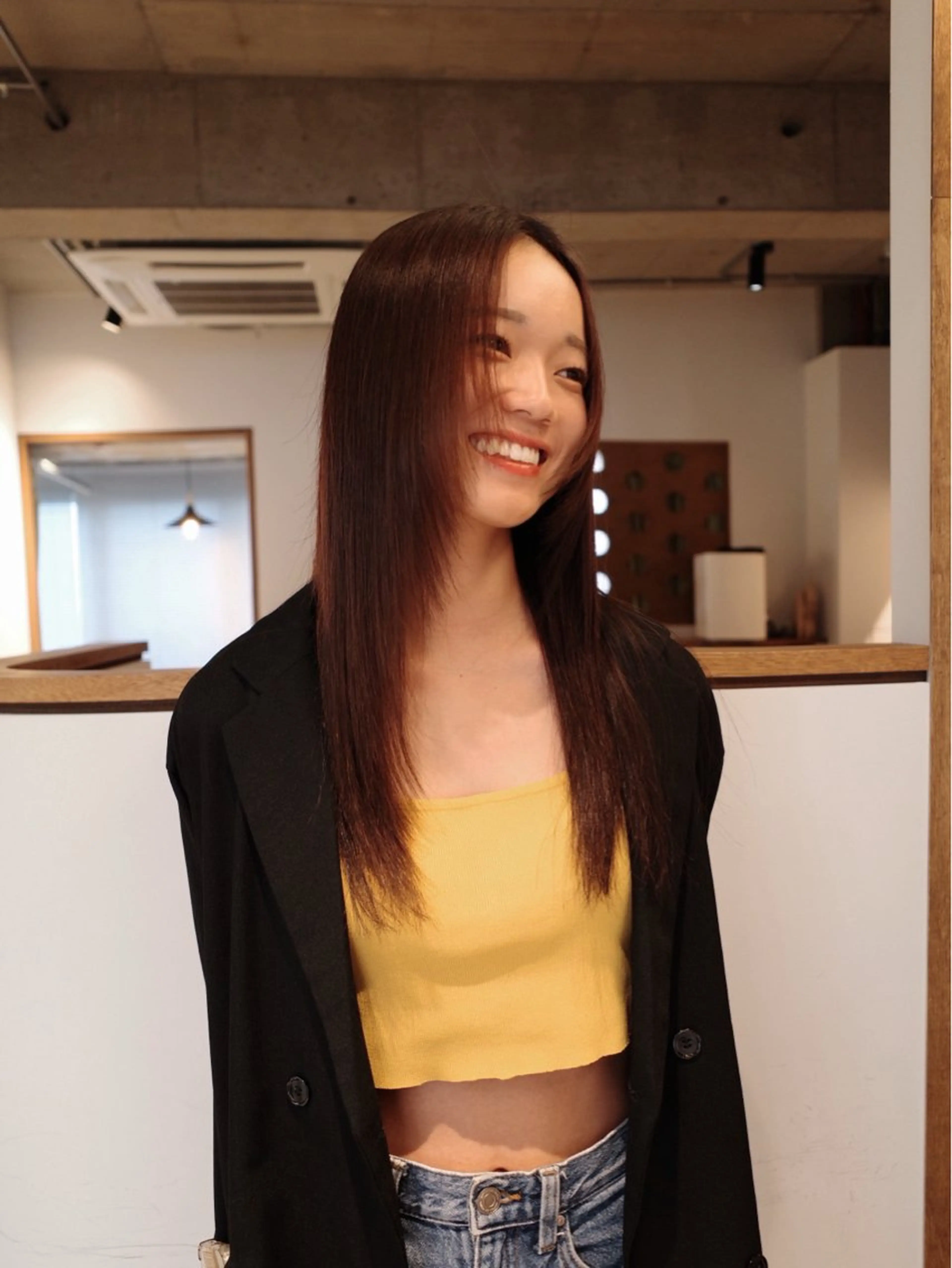 ロング 酸性ストレート 名駅/酸性ストレート /ワンカラー/アヤハのヘアスタイル