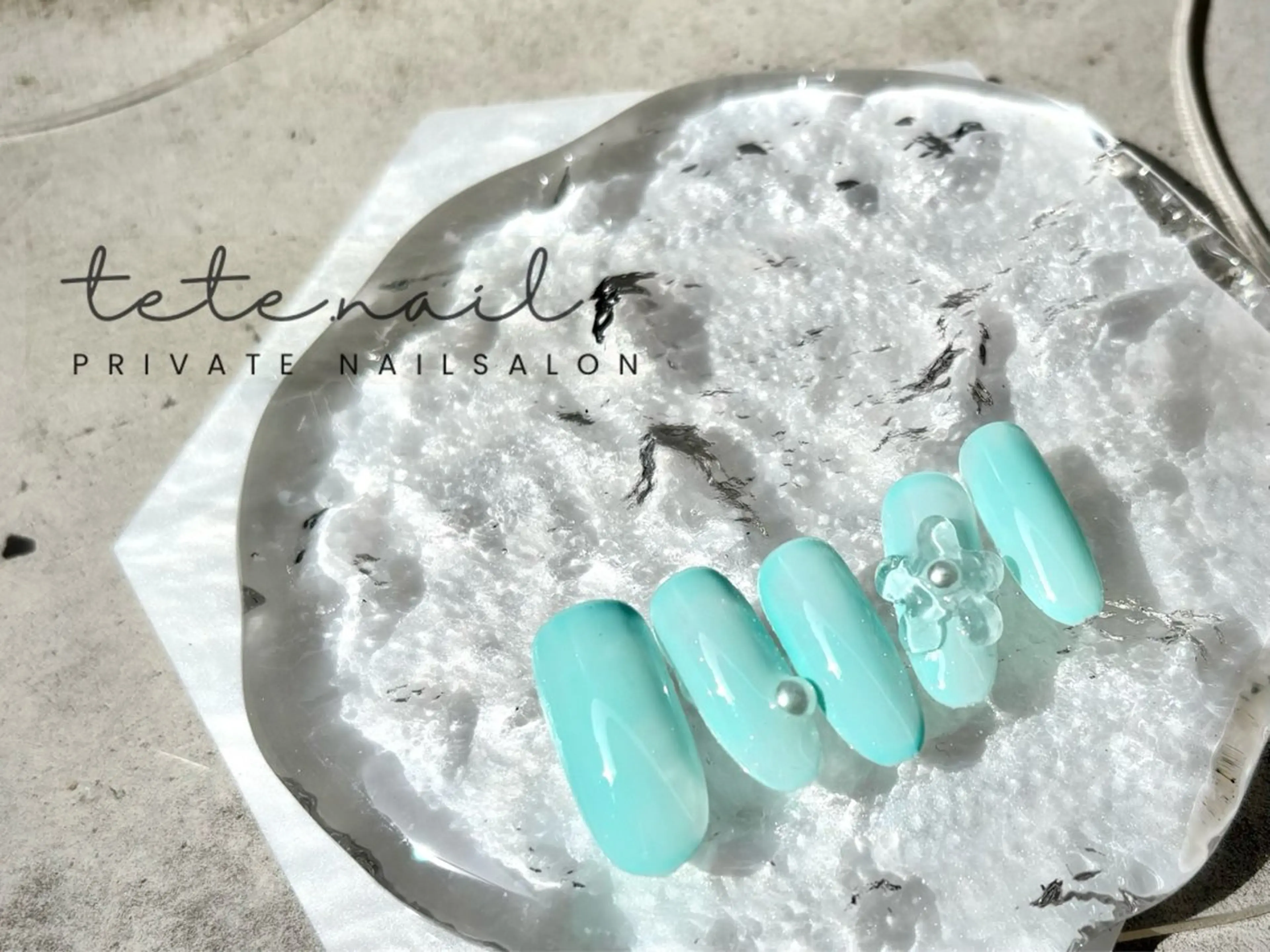 ネイル クリアネイル フラワーネイル ハンドネイル tete. nailのネイルデザイン