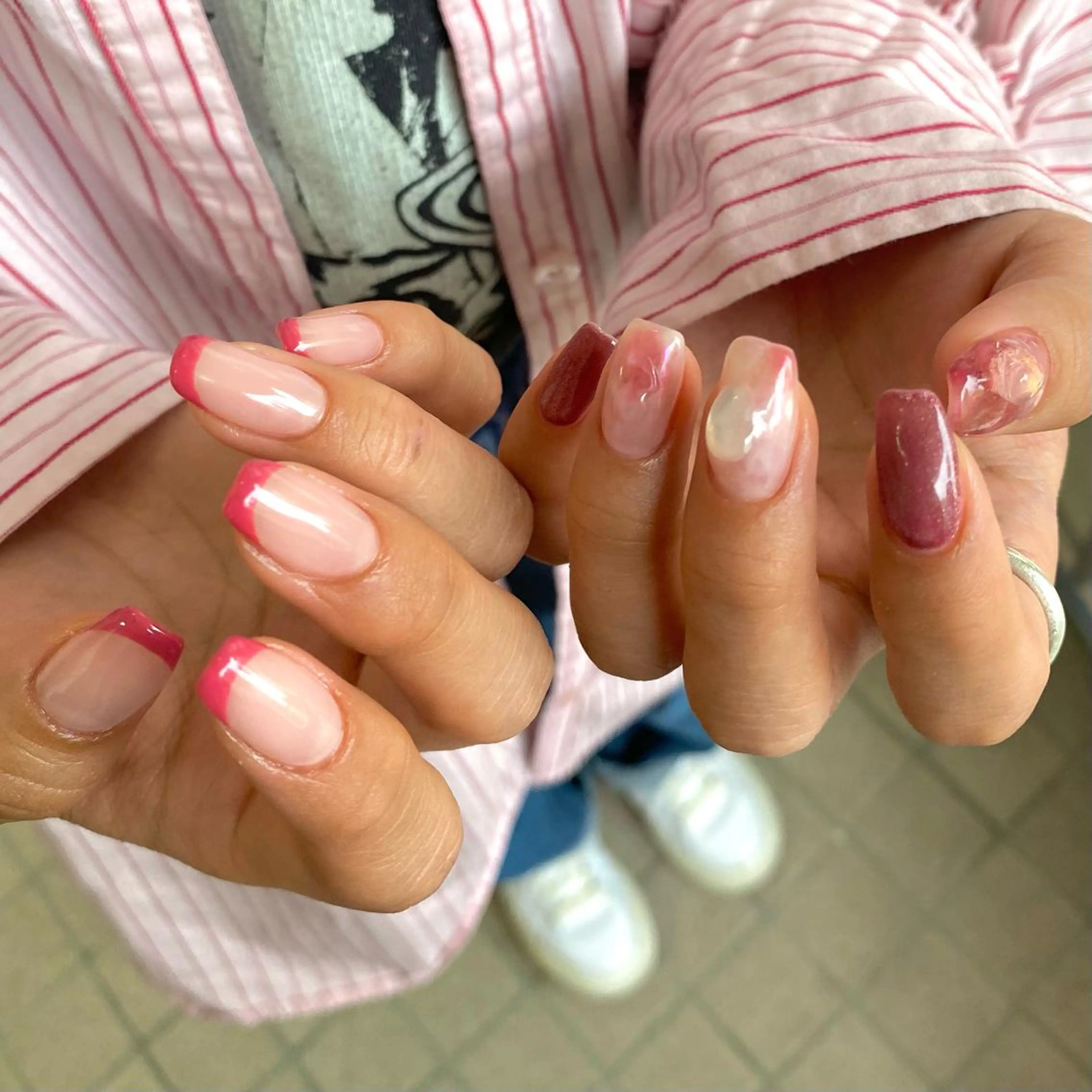 ネイル ピンク ハンドネイル nable.所属・栗林 実莉のネイルデザイン